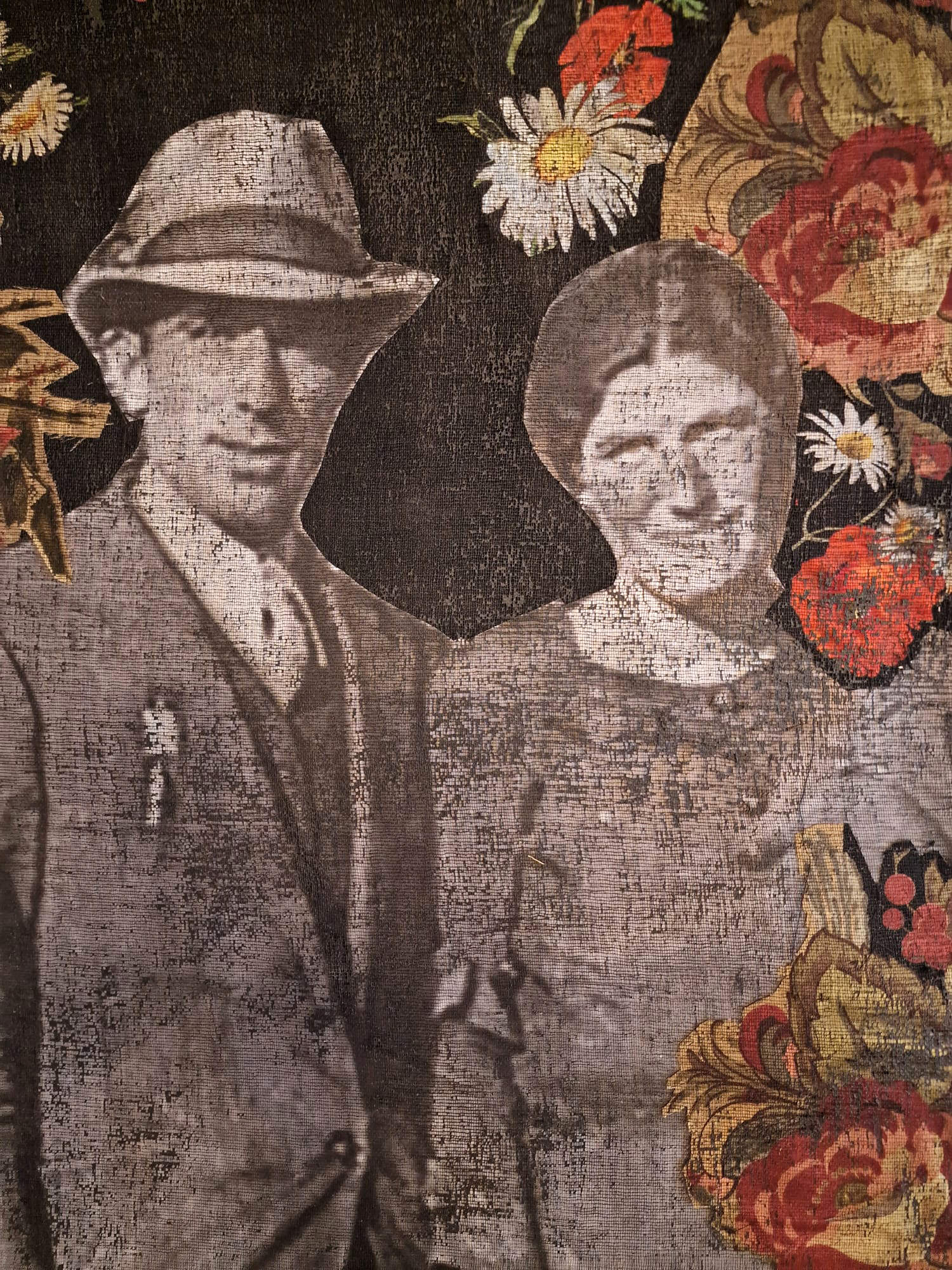 Lea Contestabile, Art Makes You Beautiful - Affection (2026; linen, painted tarlatan, various fabrics, threads, ribbons, 150 x 220 cm). Photo: Guido Orante Contestabile