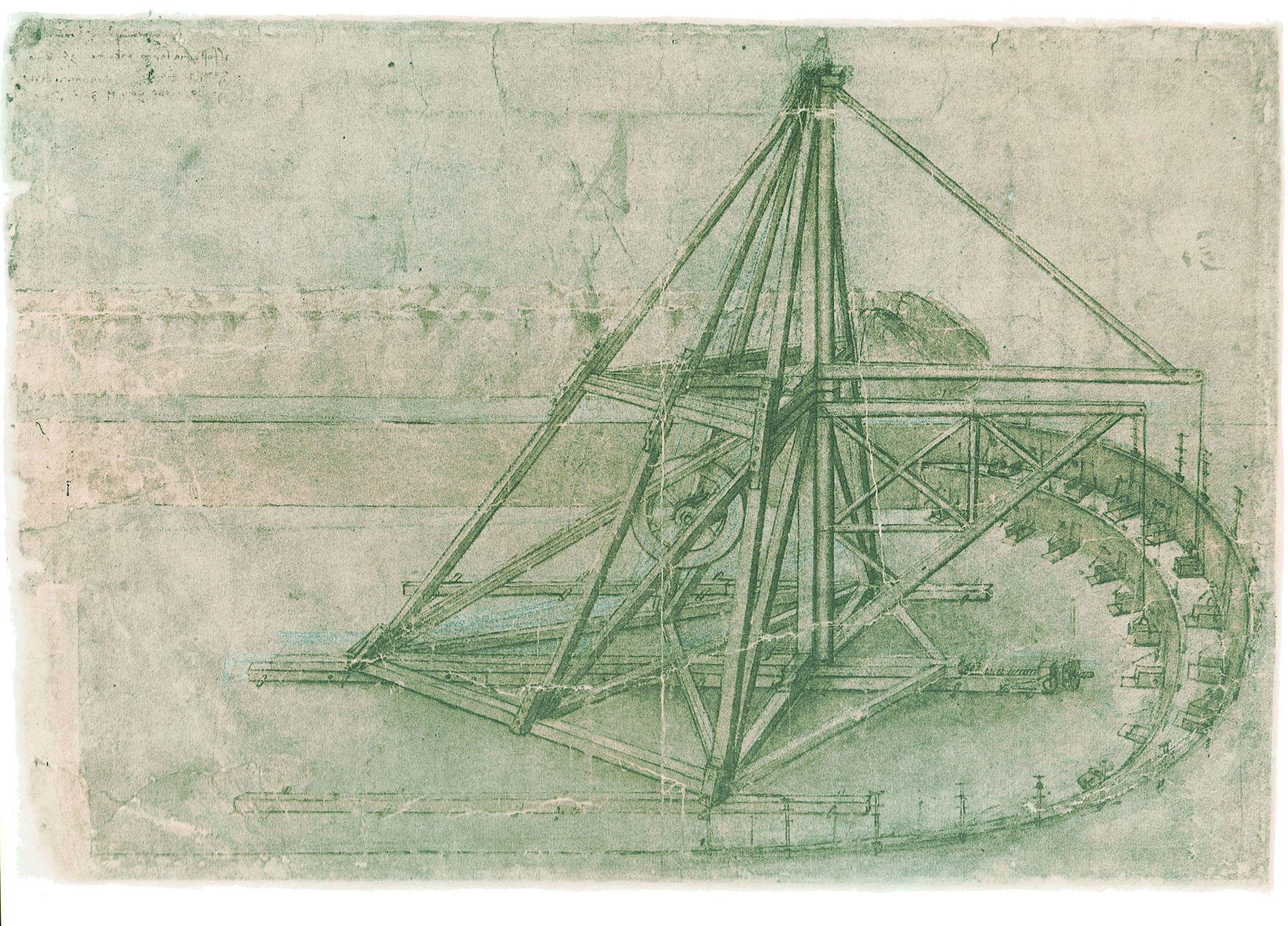 Leonardo da Vinci, Machine for digging canals (c. 1503), Codex Atlanticus, f. 4r &copy; Veneranda Biblioteca Ambrosiana