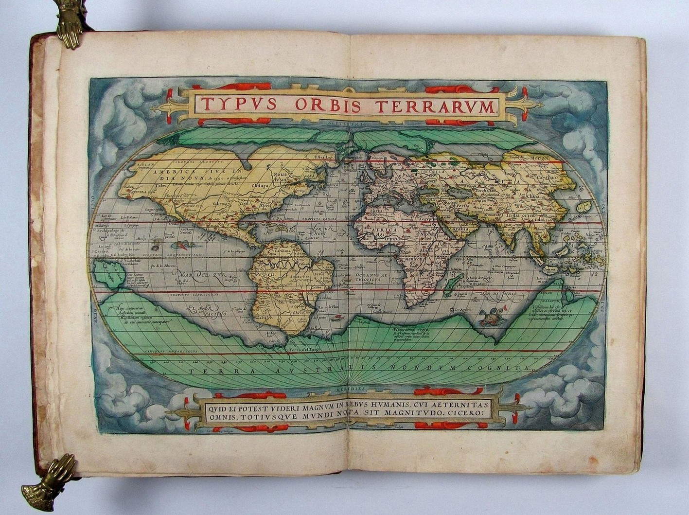 Theatrum oder Schawplatz des Erdbodems, Ortelius_1572-73. Foto: Antiquariat F. Neidhardt 2