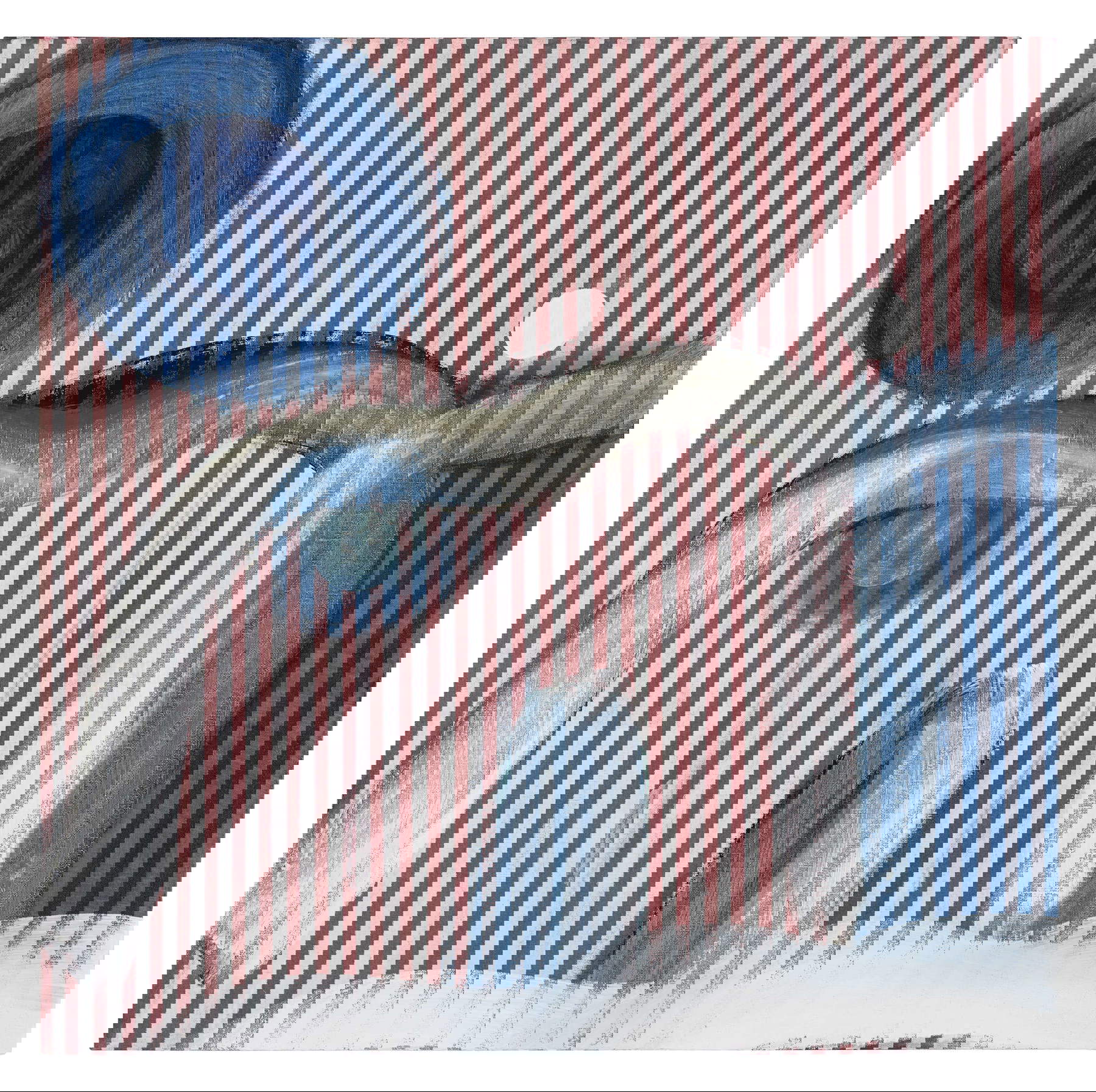 Liu Ke, El universo en la cueva nº 2 (2022; técnica mixta sobre lienzo, 110 x 110 cm)