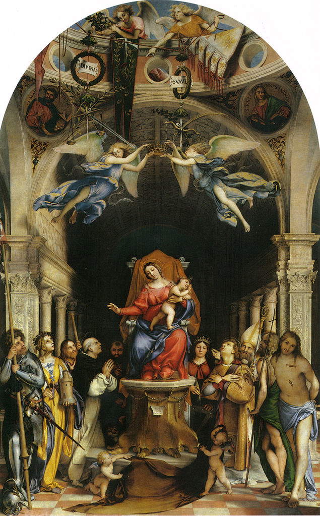 Lorenzo Lotto,&nbsp;Pala Martinengo&nbsp;(1513-1516; olio su tavola, 520 x 250 cm; Bergamo, chiesa dei Santi Bartolomeo e Stefano)