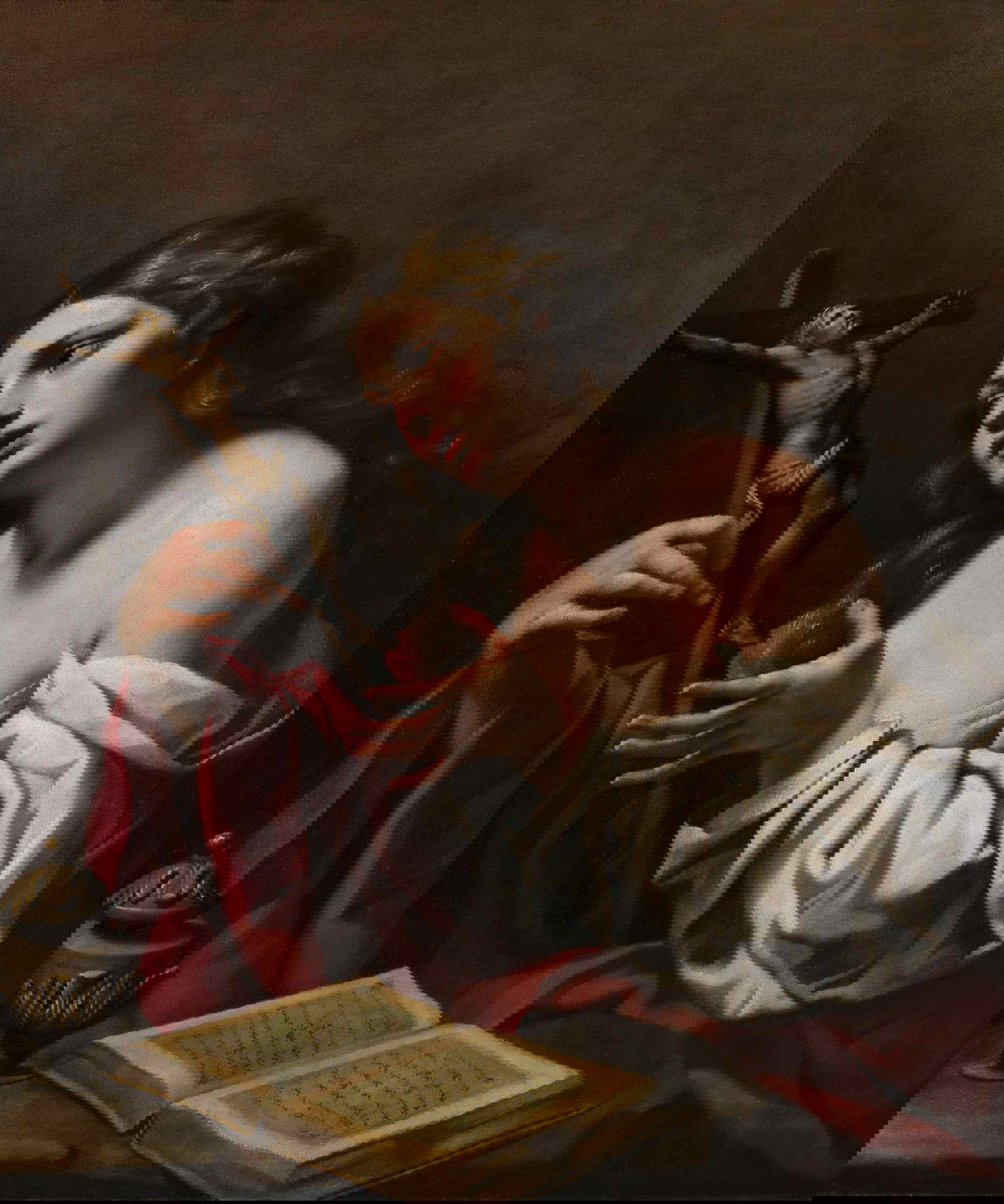 Luca da Reggio, Maria Maddalena di adorazione del Crocifisso (olio su tela, 112 x 93). Presentato da Cantore Galleria Antiquaria