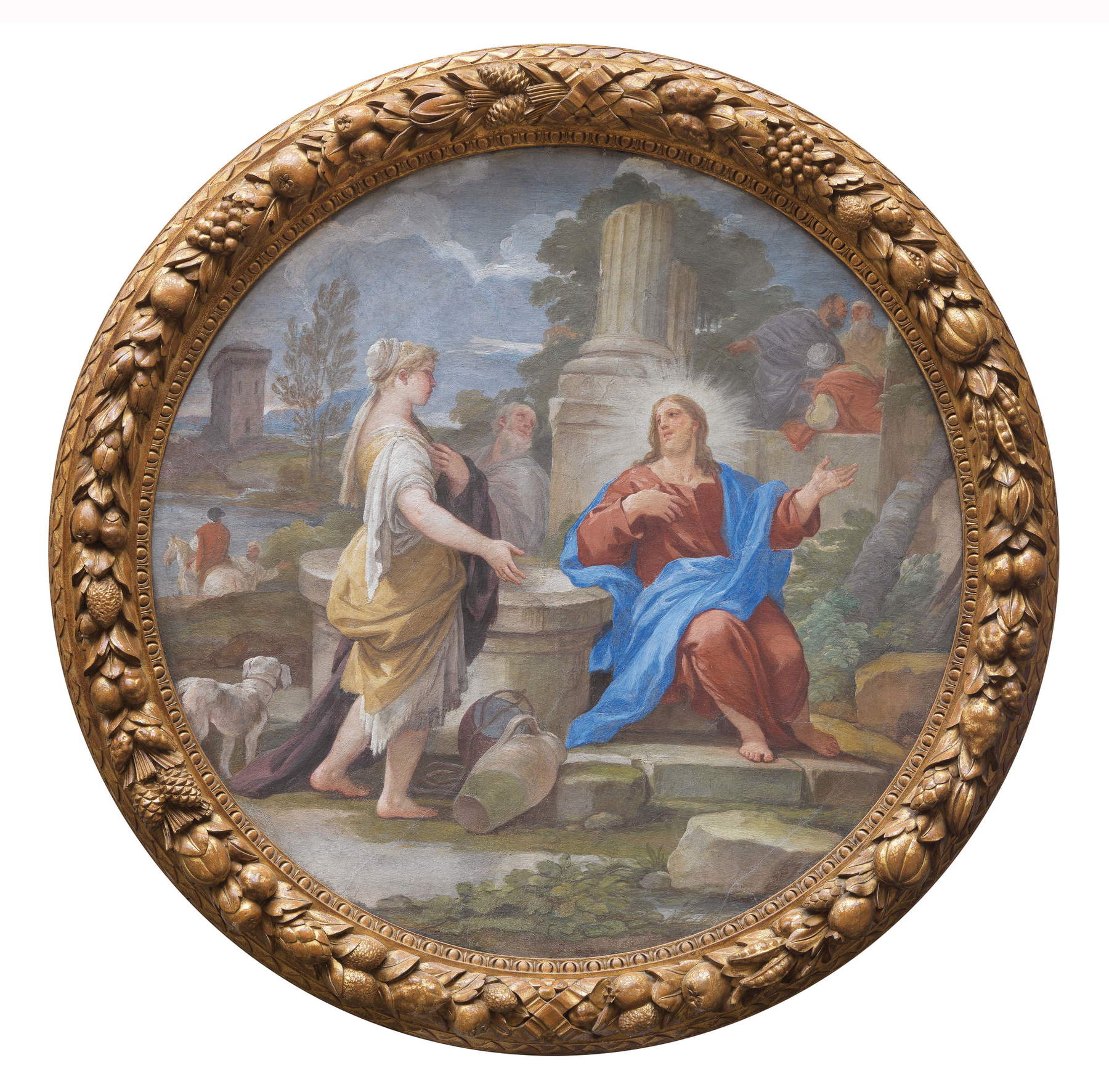 Luca Giordano, Christ and the Samaritan Woman (1685; fresco on wicker, 111 cm in diameter; Florence, Uffizi Galleries)