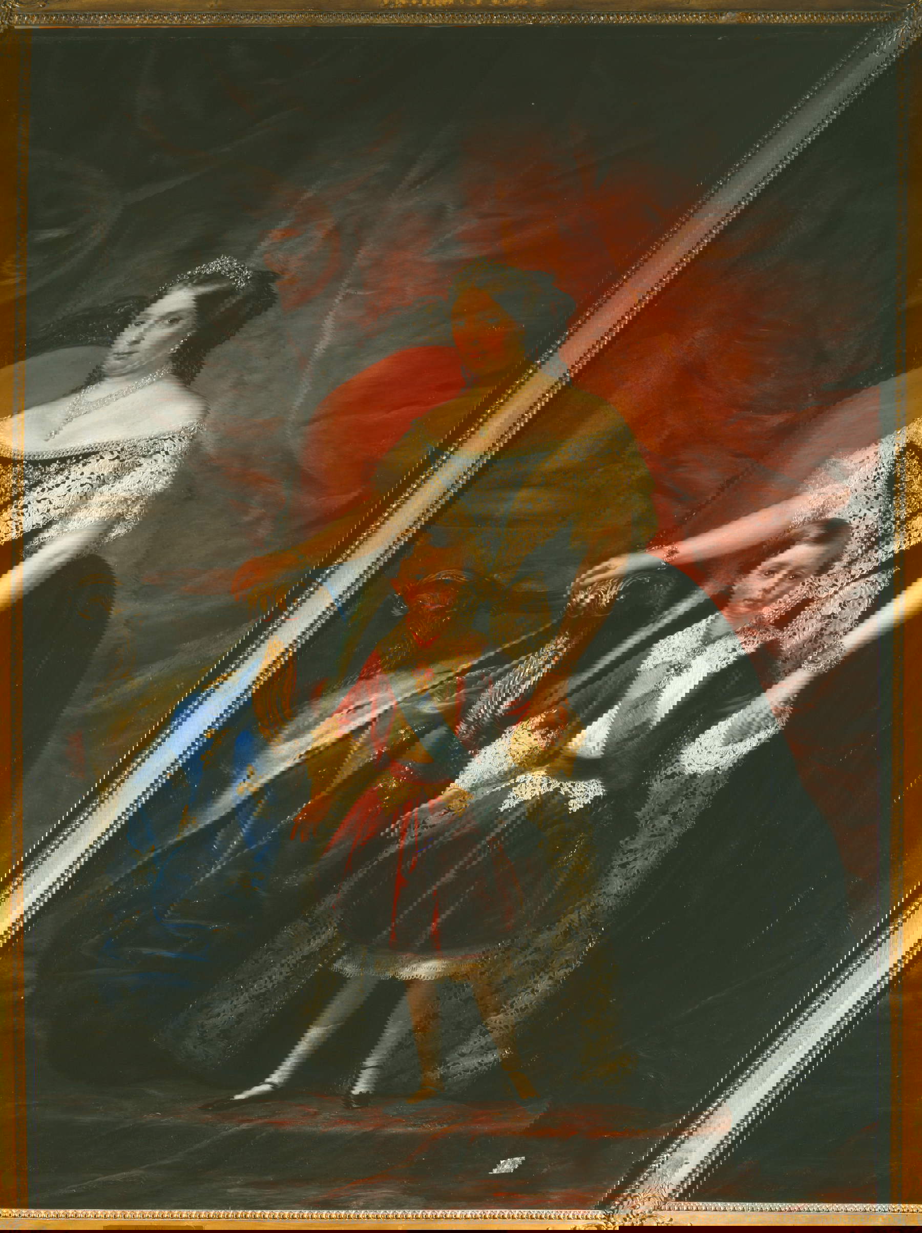 Giulio Carlini, Luisa Maria di Berry e Roberto di Borbone (1856; olio su tela, 240 x 199 cm; Parma, Complesso monumentale della Pilotta - Galleria Nazionale)