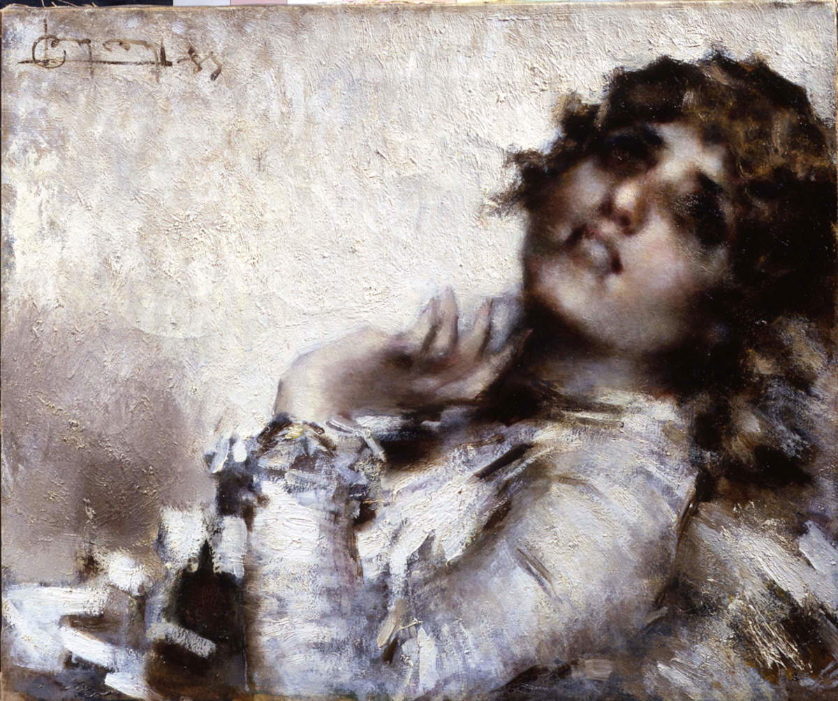 Luigi Conconi, *Ecstasy* (Oil on canvas; 47.5 x 57.5 cm; Private collection) Courtesy of Enrico Gallerie d'Arte, Milan