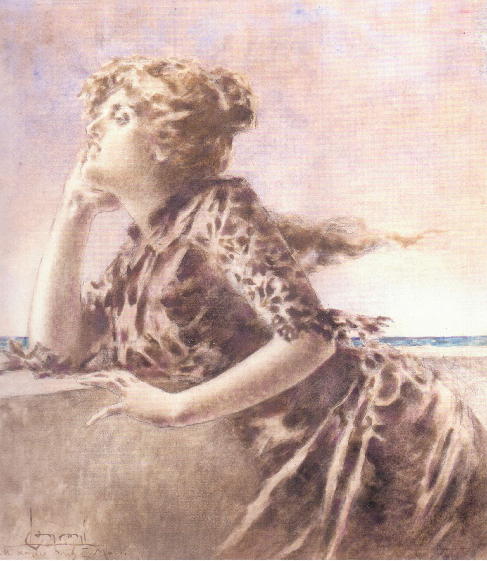 Luigi Conconi, *Marina. Synesthesia Evoking the Sea* (1886; tempera and watercolor on cardboard, 53x47 cm; private collection) Courtesy of Enrico Gallerie d'Arte, Milan