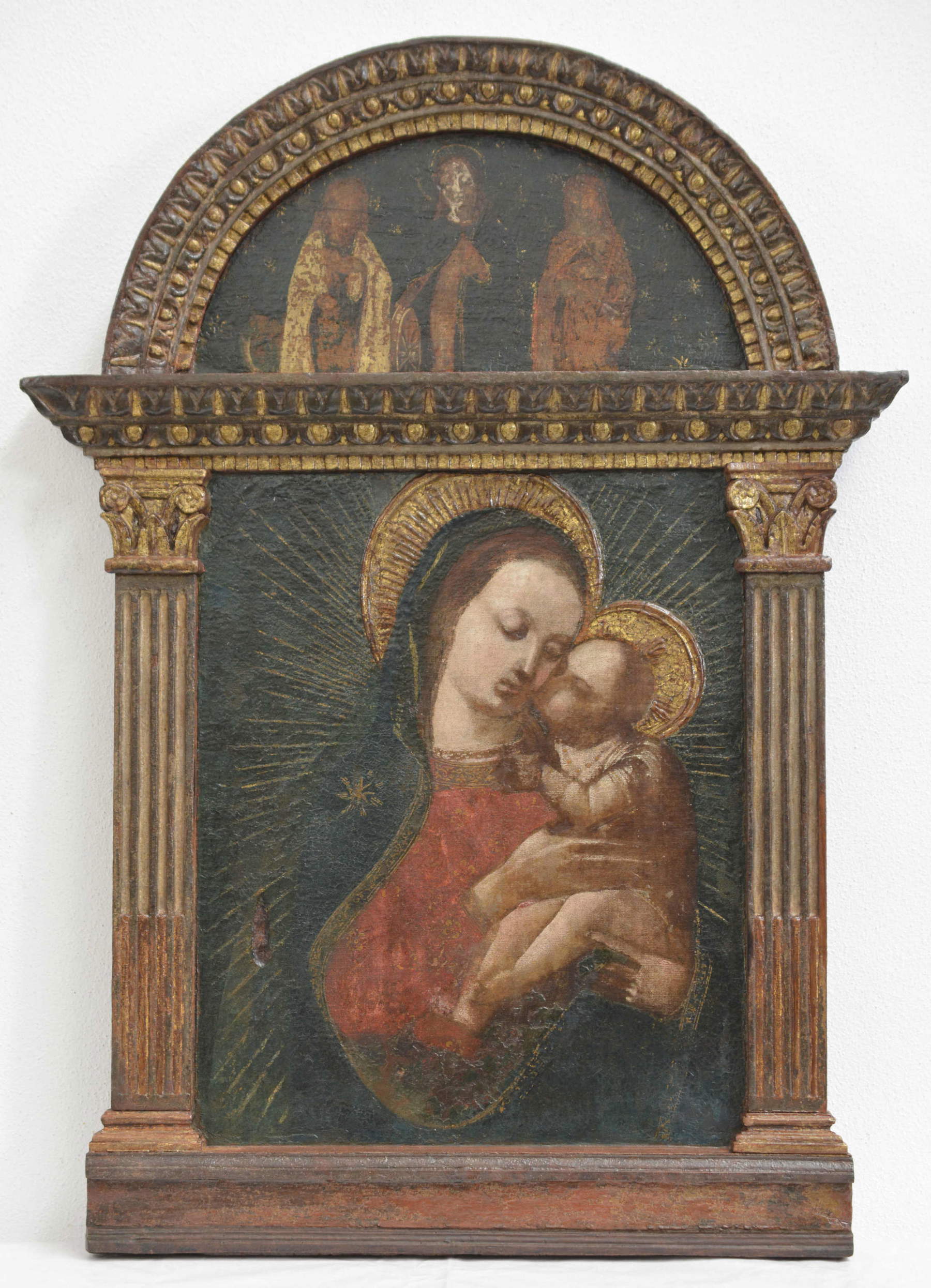 Die Magenta-Madonna während der Restaurierung