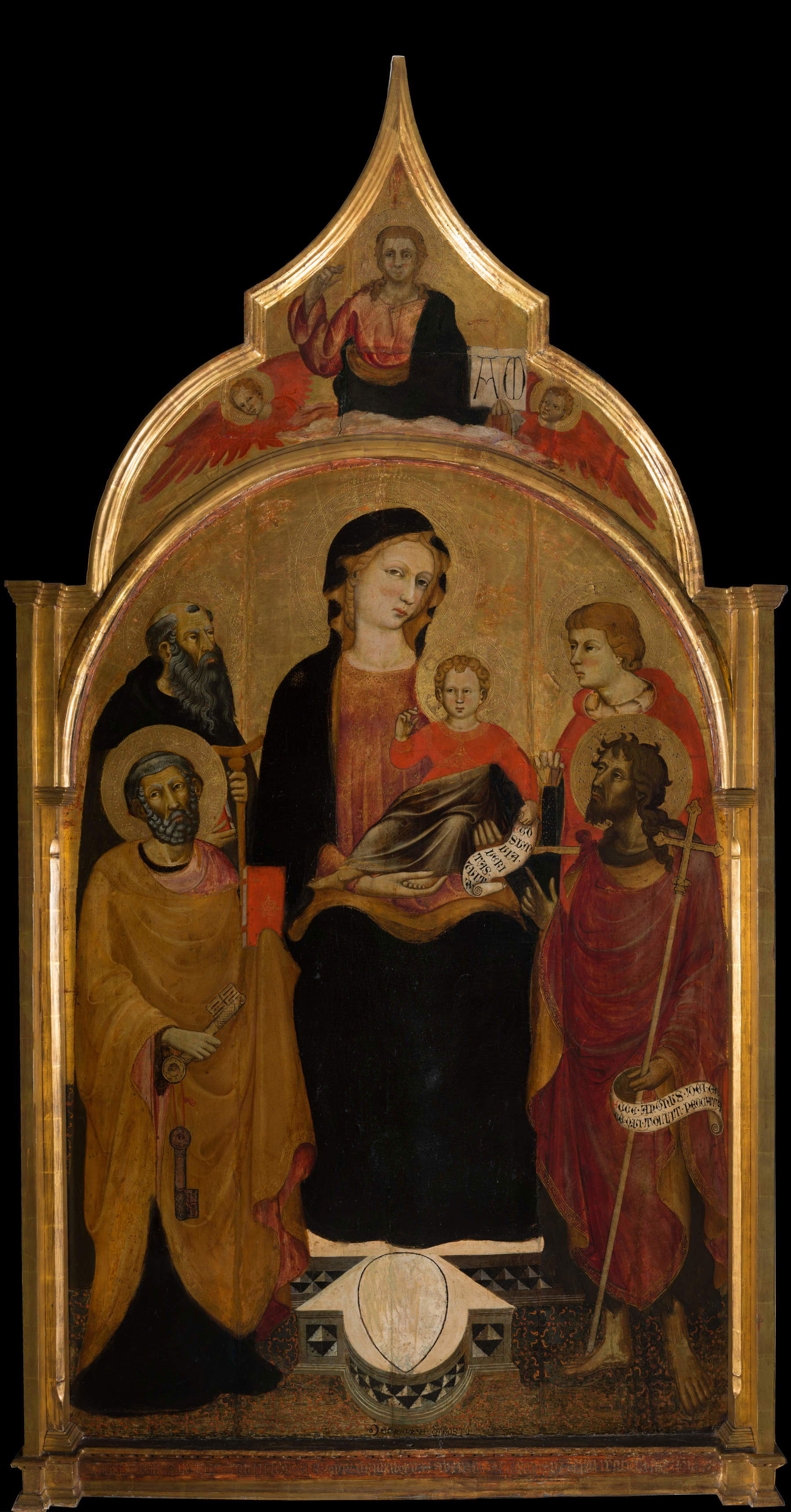 Master of 1416, *Madonna and Child with Saints Peter, Anthony the Abbot, Julian, and John the Baptist*, before restoration. Photo: Paolo Triolo, Multispectral Analysis and Diagnostics—Geospectra srl.