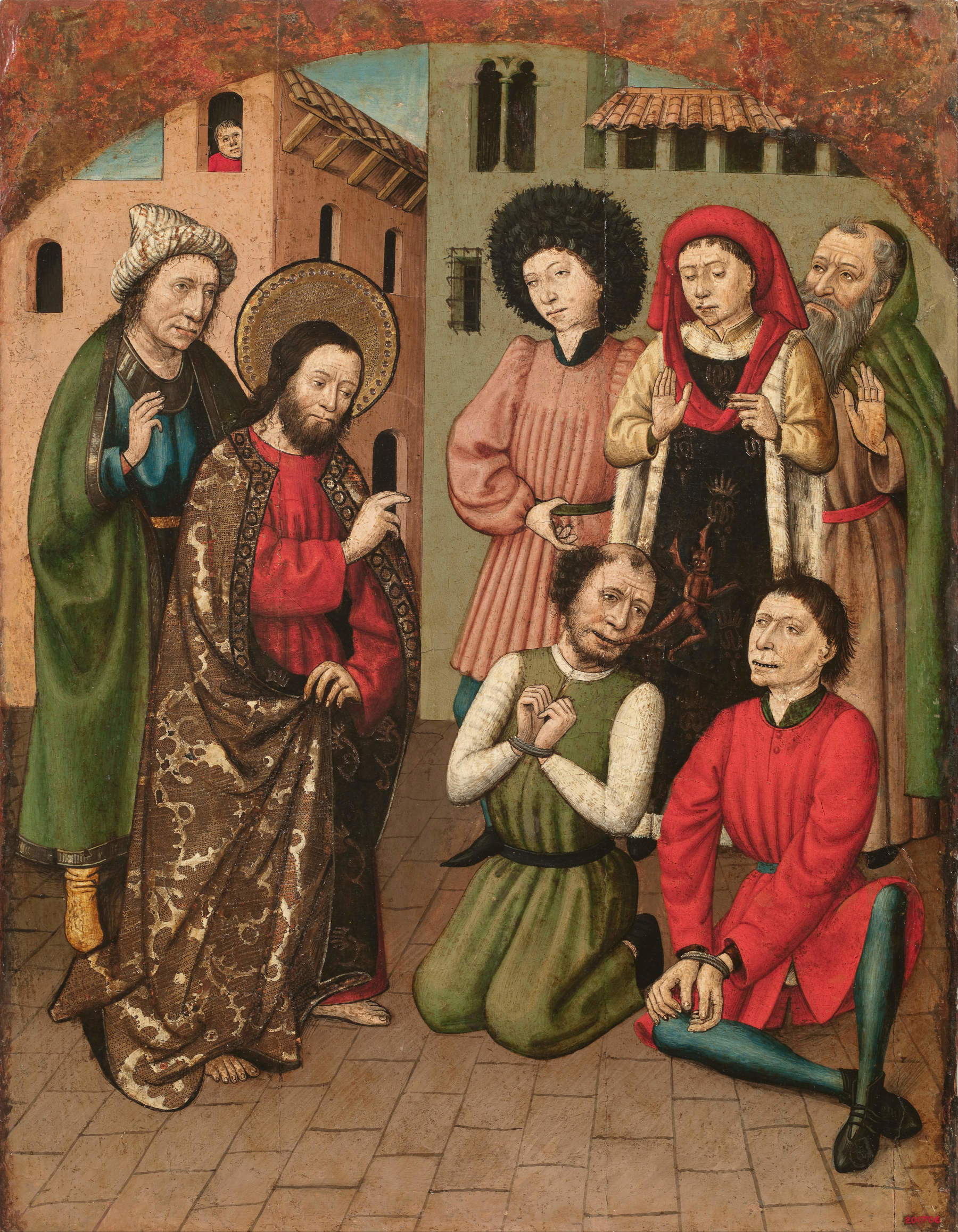 Meister von San Bartolomeo, Der heilige Bartholomäus bei der Teufelsaustreibung (1440–1460; Tempera auf Holz mit Vergoldungen, 81 × 68 cm; Barcelona, Museu Nacional d&rsquo;Art de Catalunya)