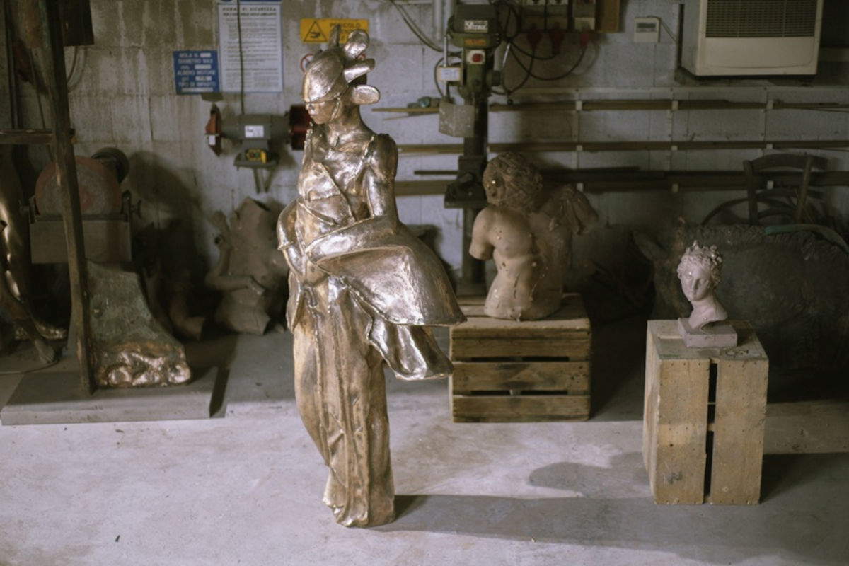 Maicol Borghetti's sculpture at the Fonderia Artistica Versiliese before the Capri Verdemare patina was applied. Photo: Maicol Borghetti