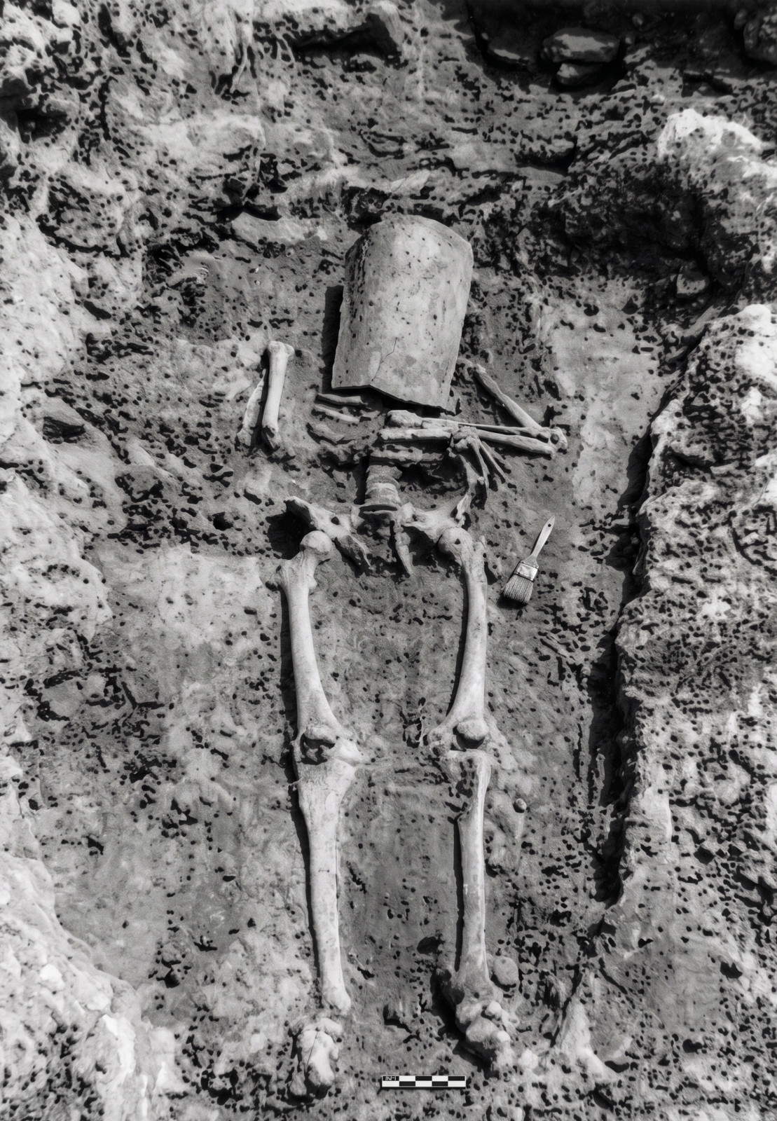 Tomba medievale in fossa terragna con coppo sul volto (VII sec. d.C)