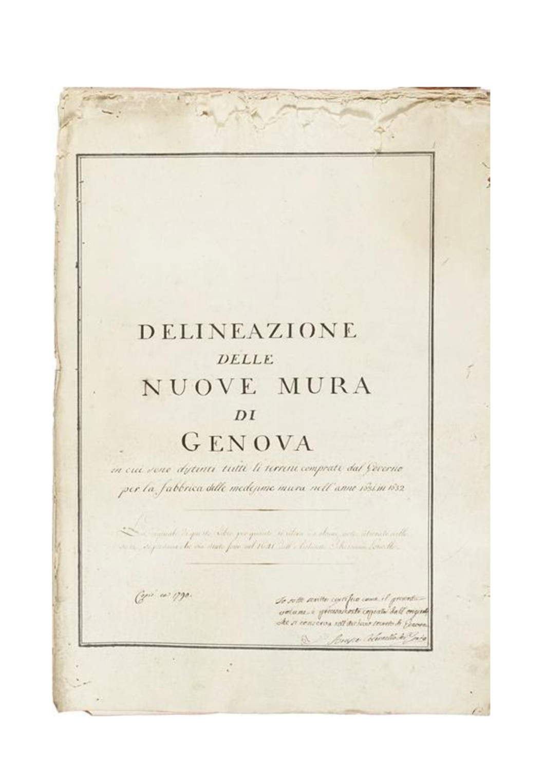 Manoscritto Delineazione delle nuove mura di Genova