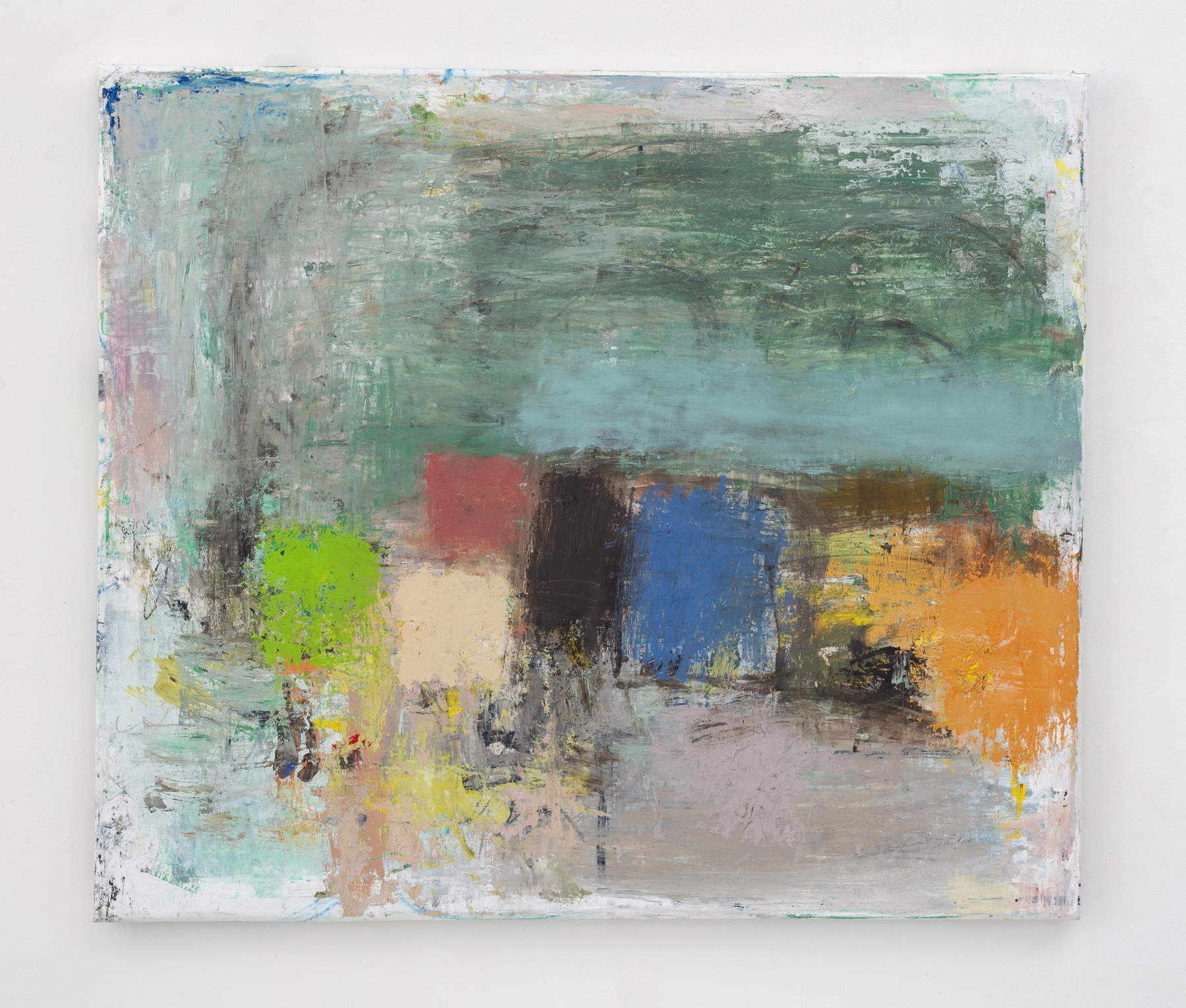 Marco Salvetti, st (26_03) (2026; Öl auf Papier auf Leinwand, 75 x 86 cm)