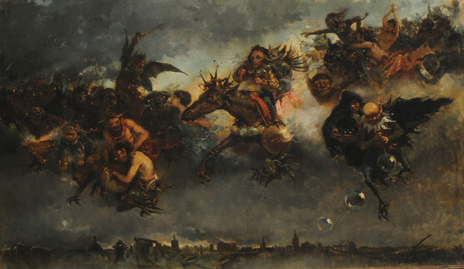 Mariano Barbas&aacute;n Lagueruela, Die Nacht der Walpurgis (1887; Öl auf Leinwand, 60 x 100; Buenos Aires, Museo Nacional de Bellas Artes) Foto: Wikimedia Commons
