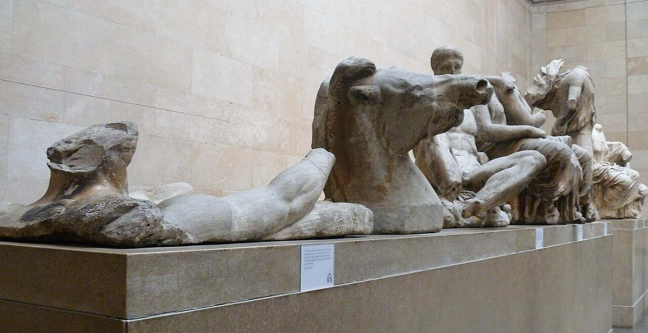 Parthenon Marbles: the southern portion of the east pediment at the British Museum. Photo: Michael Dibb