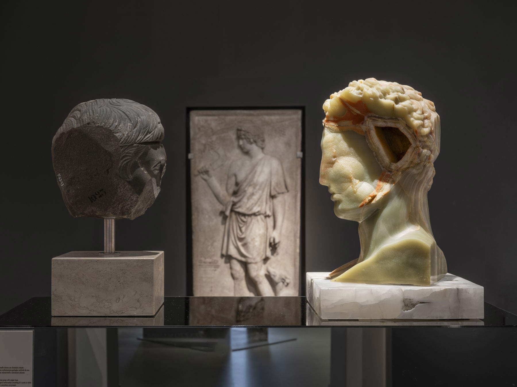 Installation of the exhibition VERSUS /// Massimiliano Pelletti at the National Roman Museum, Palazzo Massimo, Rome. Photo by Nicola Gnesi