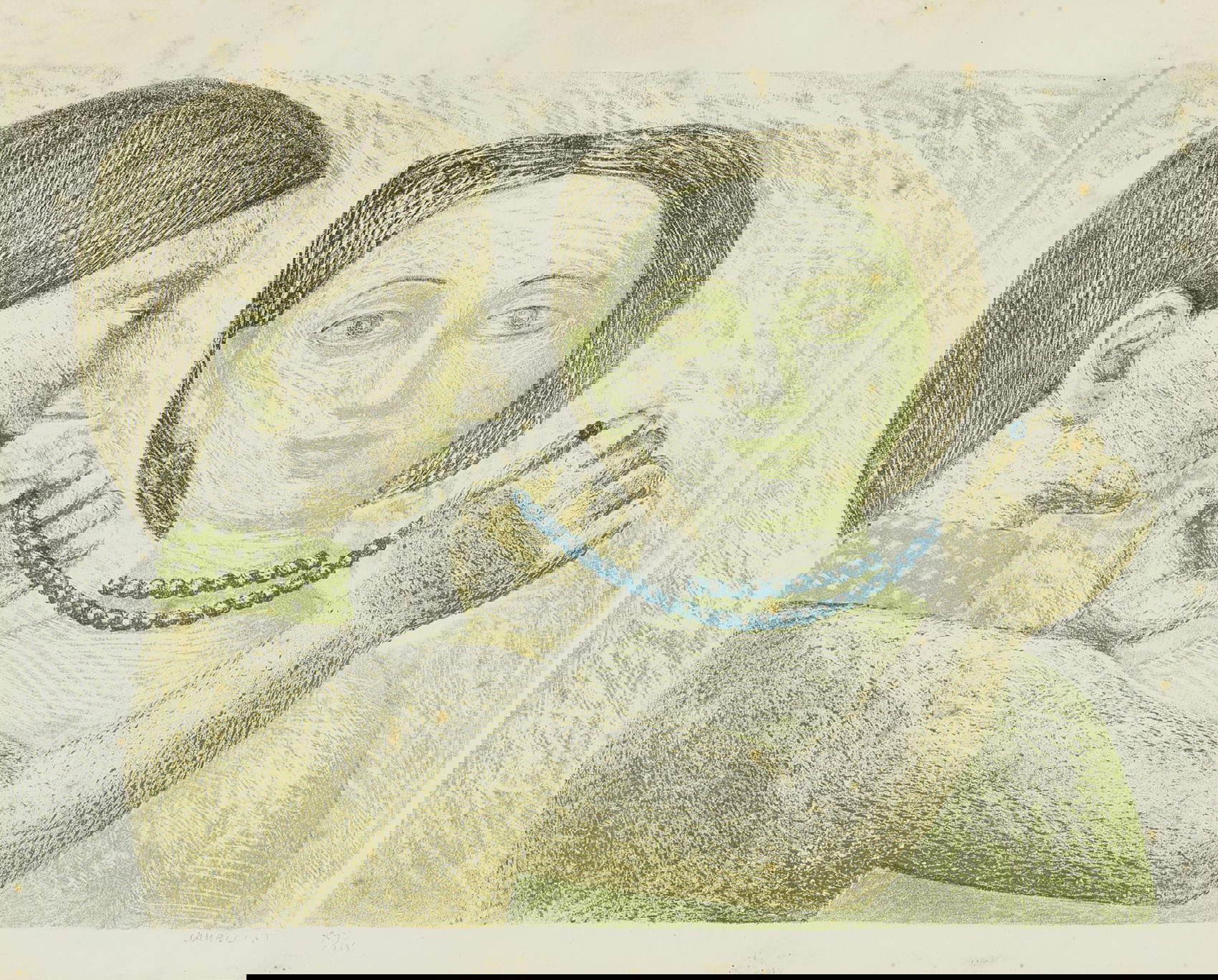 Massimo Campigli, Donne con la collana (1951; 52 x 42 cm)