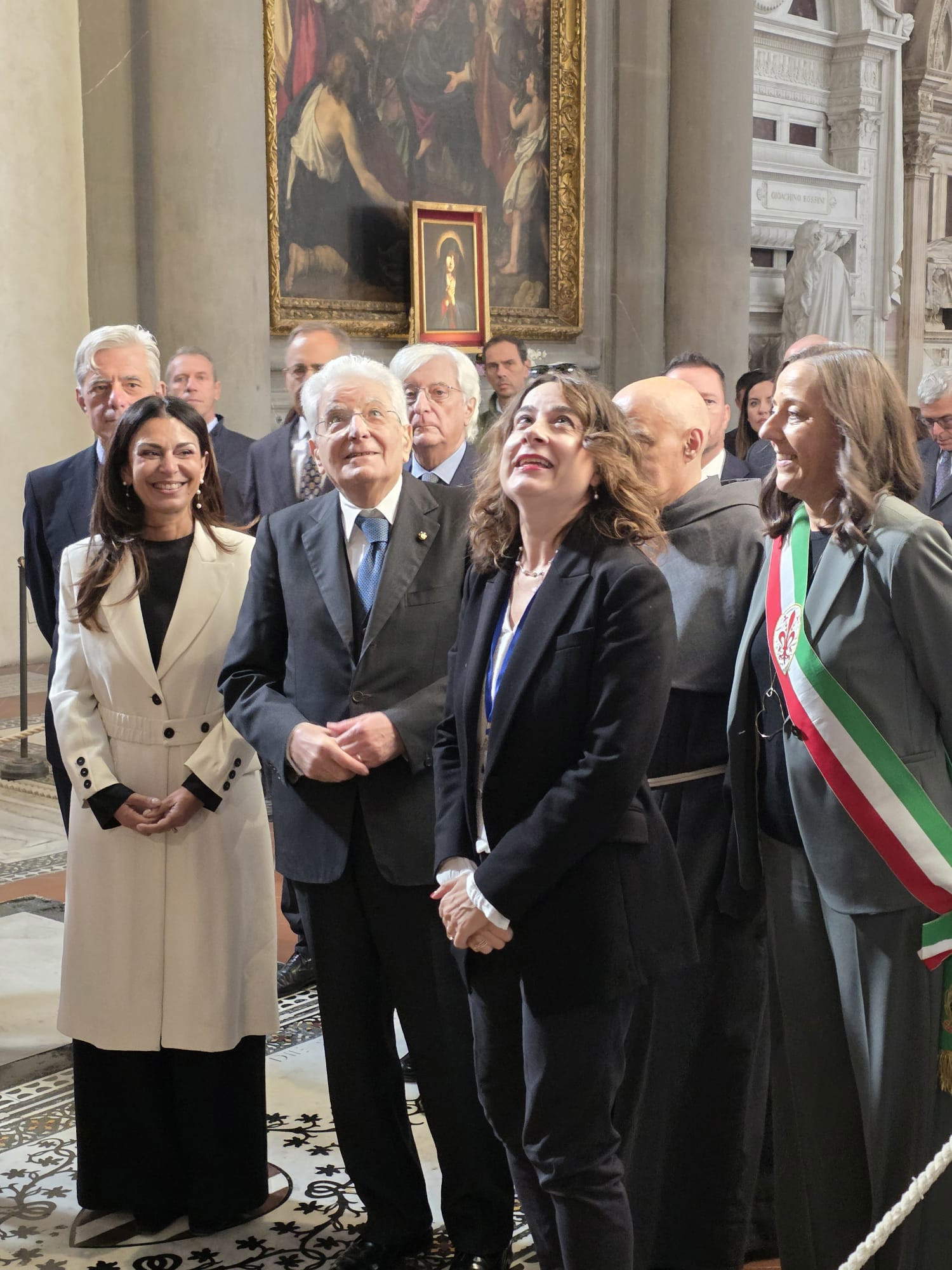 Il Presidente Sergio Mattarella in visita alla Basilica di Santa Croce a Firenze. Foto: Ufficio Stampa Opera di Santa Croce