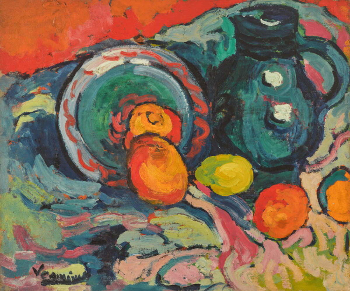 Maurice de Vlaminck, *Still Life with a Blue Jug* (1906; oil on canvas, 47 &times; 55.5 cm; signed Vlaminck (lower left)) Photo: Sotheby&rsquo;s