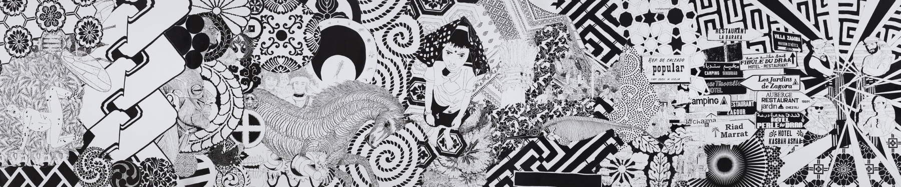 Maurizio Cannavacciuolo, Ophthalmosaurus fugax (2018 ; huile sur toile, 200 x 1000 cm)