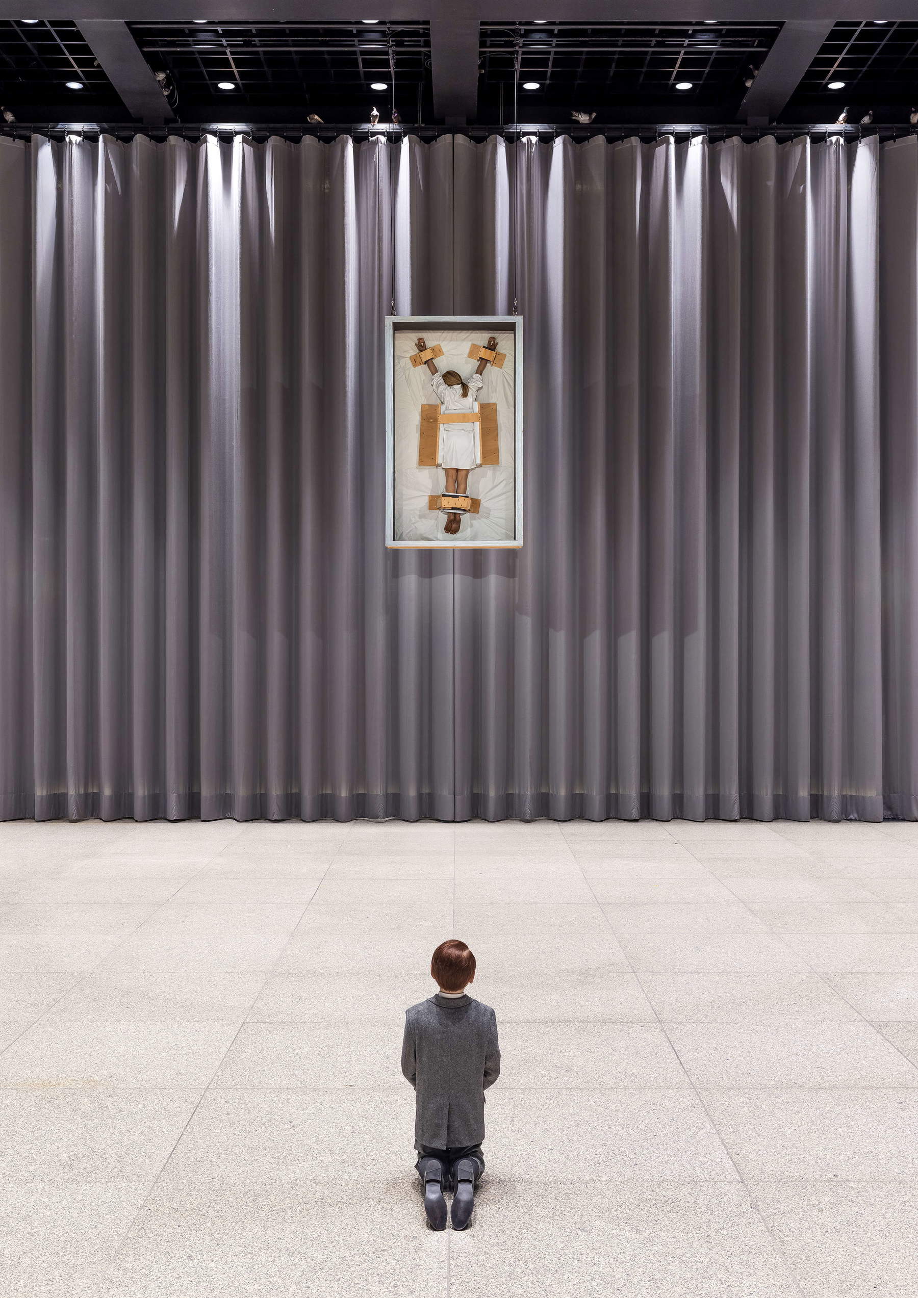 Maurizio Cattelan, NIGHT, installations. Photo: David von Becker &copy; Neue Nationalgalerie &ndash; Stiftung Preu&szlig;ischer Kulturbesitz