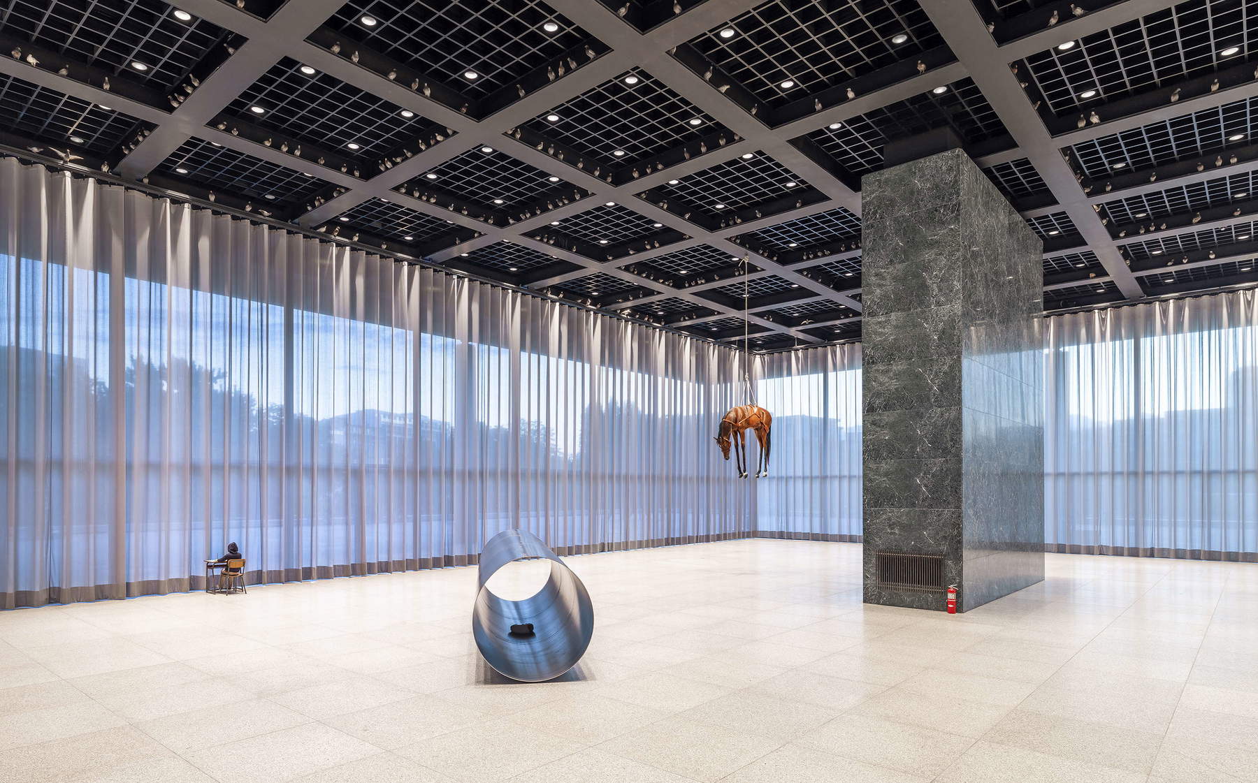 Maurizio Cattelan, NIGHT, installations. Photo: David von Becker &copy; Neue Nationalgalerie &ndash; Stiftung Preu&szlig;ischer Kulturbesitz