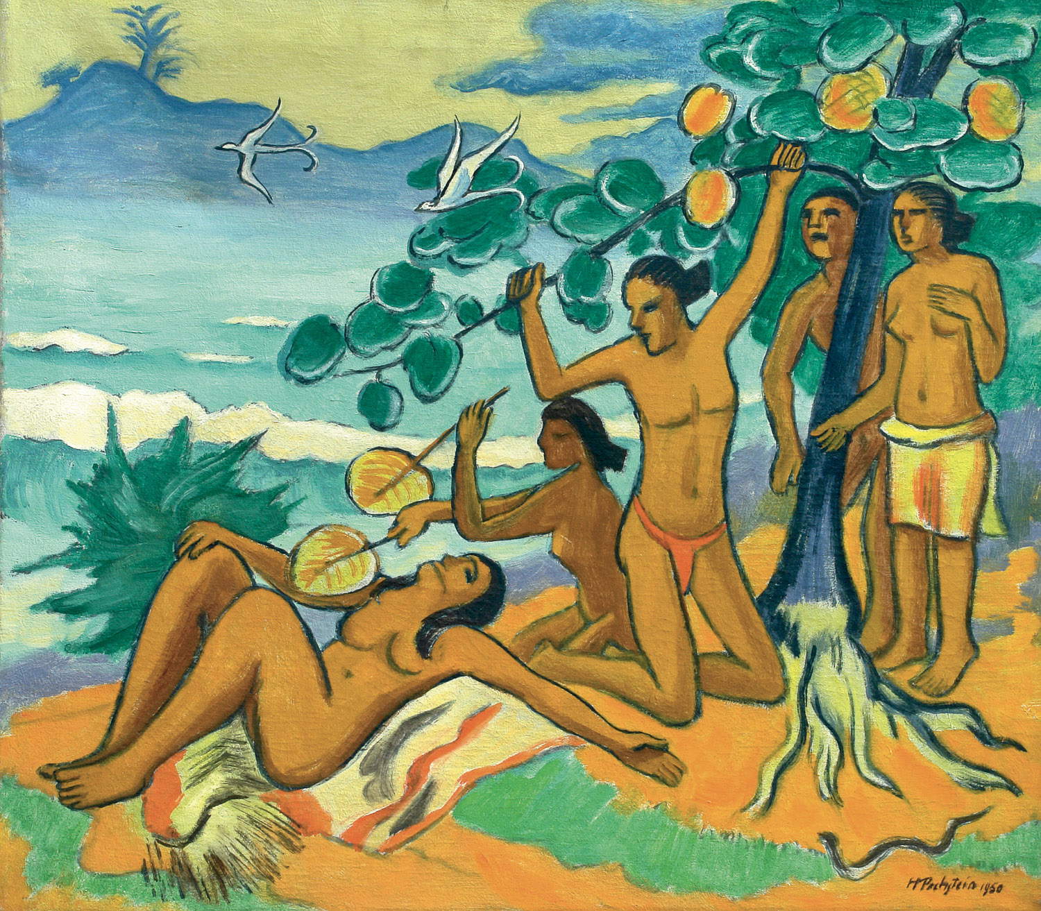 Max Pechstein, Erholung am Meer (1950; Öl auf Leinwand, 70 x 80 cm; Privatsammlung) &copy; 2026 Pechstein – Hamburg / Berlin Foto &copy; Foto-Atelier LORENZ, Zschorlau; KUNSTSAMMLUNGEN ZWICKAU Max-Pechstein-Museum