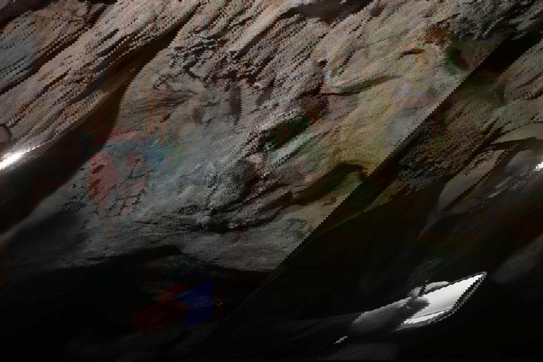 Professor Maxime Aubert at work in the cave. Photo: Ahdi Agus Oktaviana