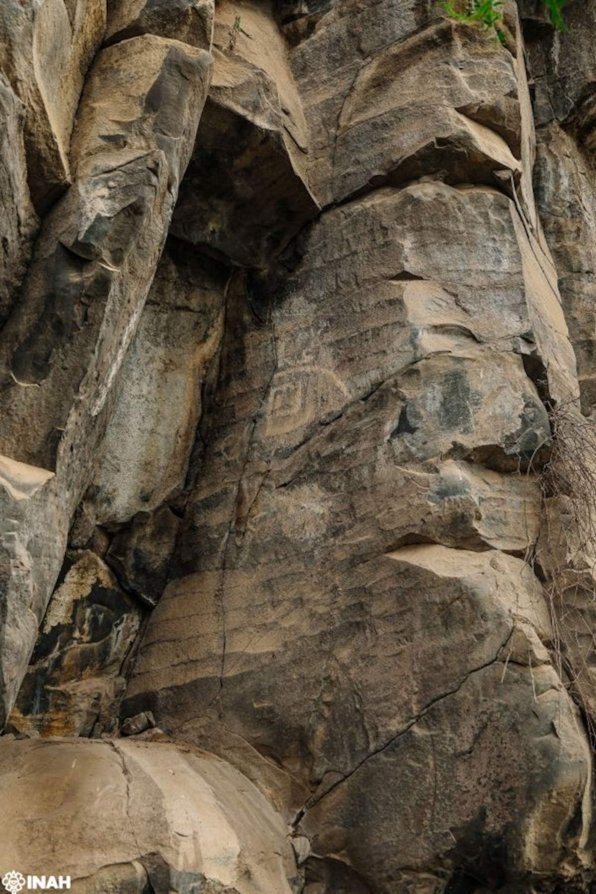 Peintures rupestres découvertes à El Venado, État d'Hidalgo (Mexique). Photo : Gerardo Pe&ntilde;a, INAH.