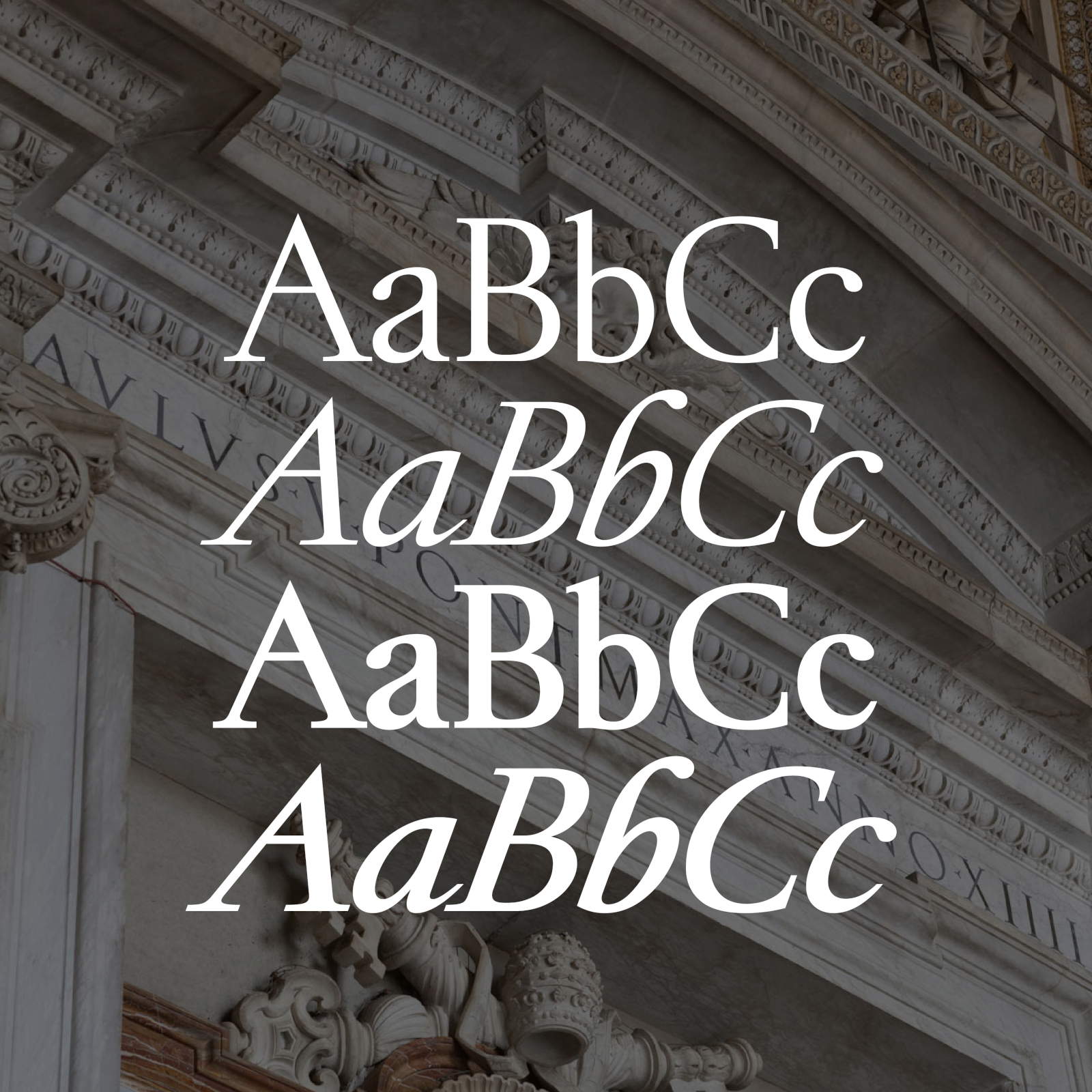 The Michelangelus font in four styles