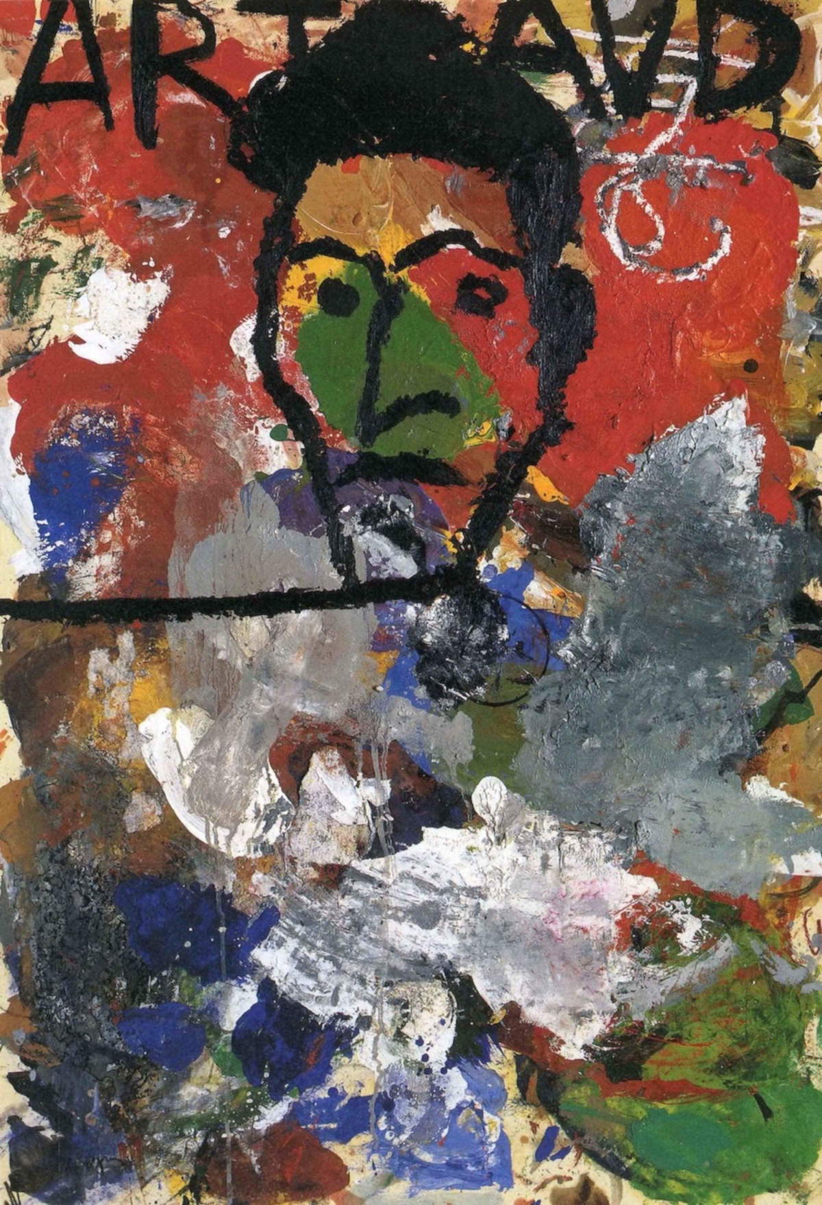 Mimmo Paladino, Artaud (I Drammaturghi) (2005; Mischtechnik auf Karton, auf Holz aufgezogen, 103 &times; 72 &times; 3 cm). Mit freundlicher Genehmigung des Archivs Mimmo Paladino