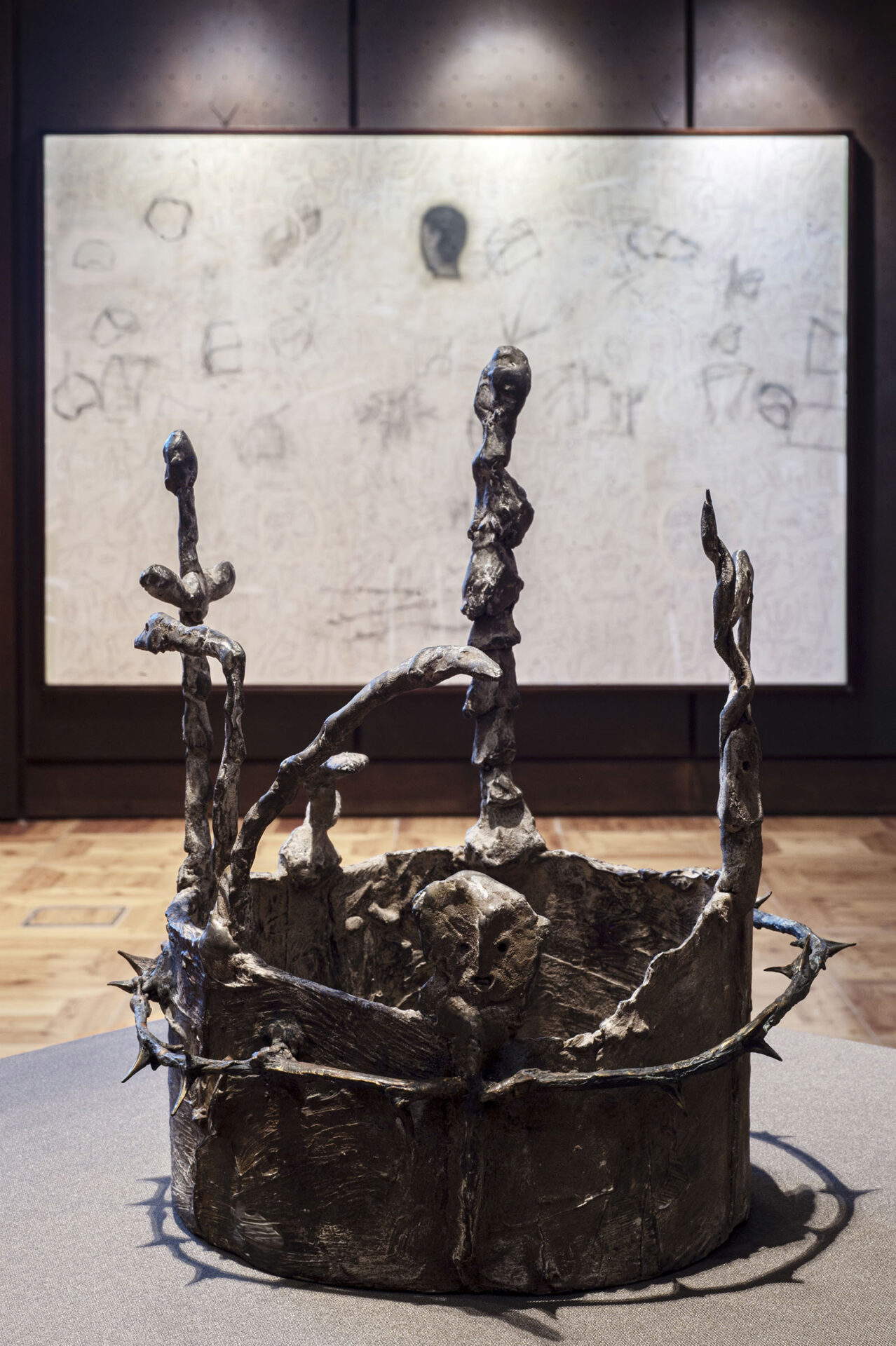 Mimmo Paladino, *Corona*, 1988 (in the foreground); *Carro stellare*, 2007 (in the background) &copy; DanielaPellegriniFoto. Ch&acirc;tillon, Castello Gamba, Museum of Modern and Contemporary Art