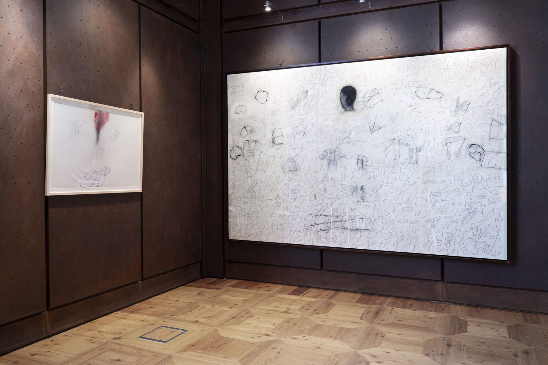 Mimmo Paladino, *Icarus and the Stars*, 1973 (left) *Stellar Chariot*, 2007 (right) &copy; DanielaPellegriniFoto. Ch&acirc;tillon, Castello Gamba, Museum of Modern and Contemporary Art