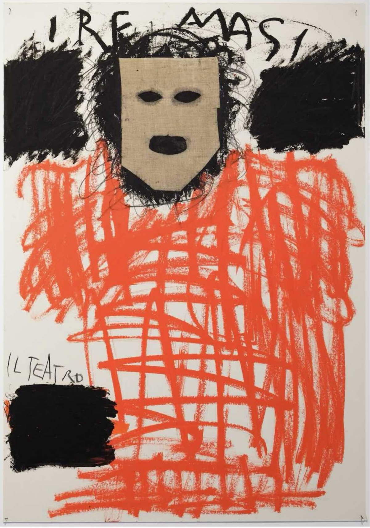 Mimmo Paladino, Ohne Titel (Storyboard) (2018; Mischtechnik auf Karton, 103 &times; 72 cm).  Mit freundlicher Genehmigung des Archivs Mimmo Paladino