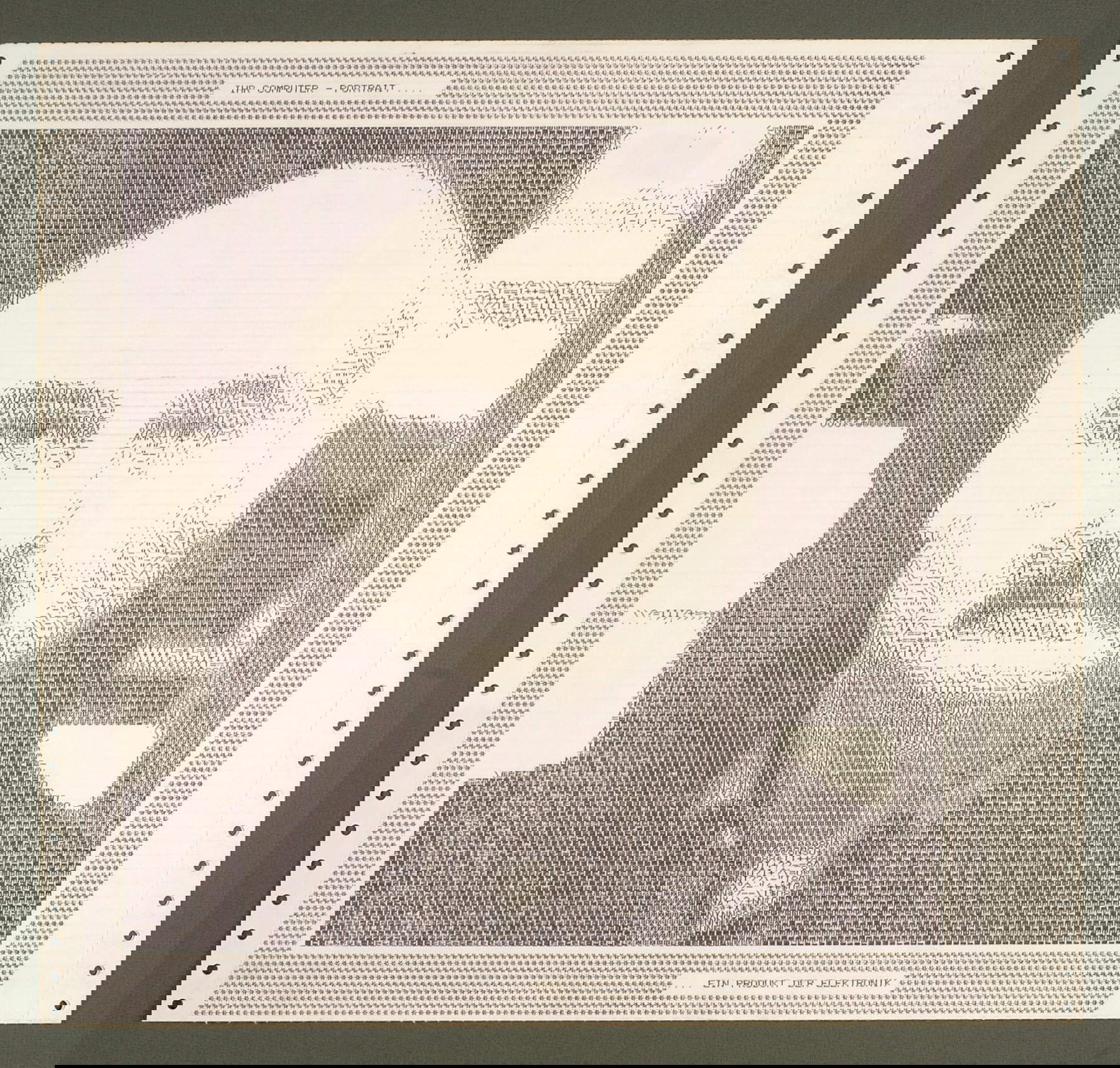 Mimmo Rotella, Electronic Self-Portrait (1972; mec - art, 35.5 x 37.5 cm). Courtesy of Mimmo Rotella Foundation