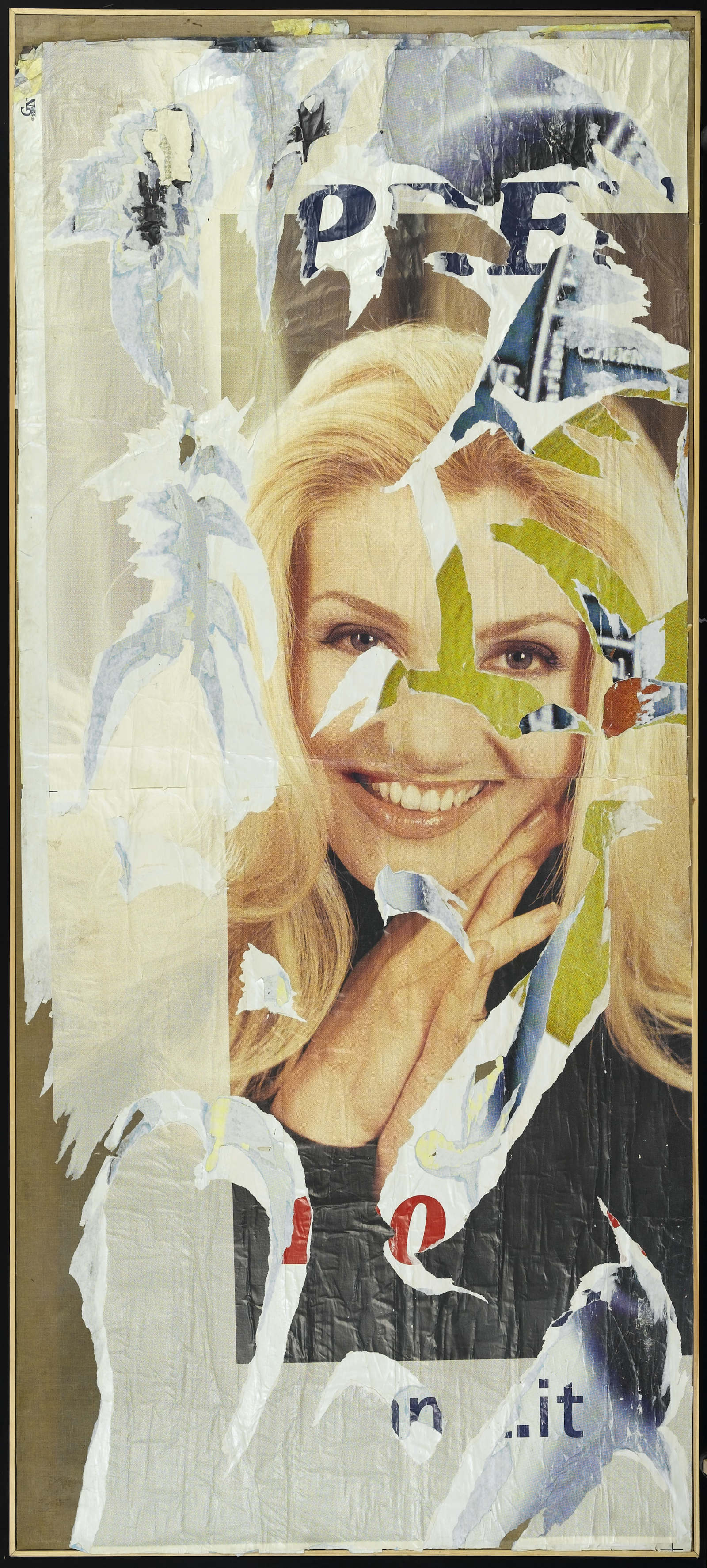 米莫·罗泰拉，《对我说“是”》（1998；布面剪贴画，280×123 厘米；米莫·罗泰拉基金会）