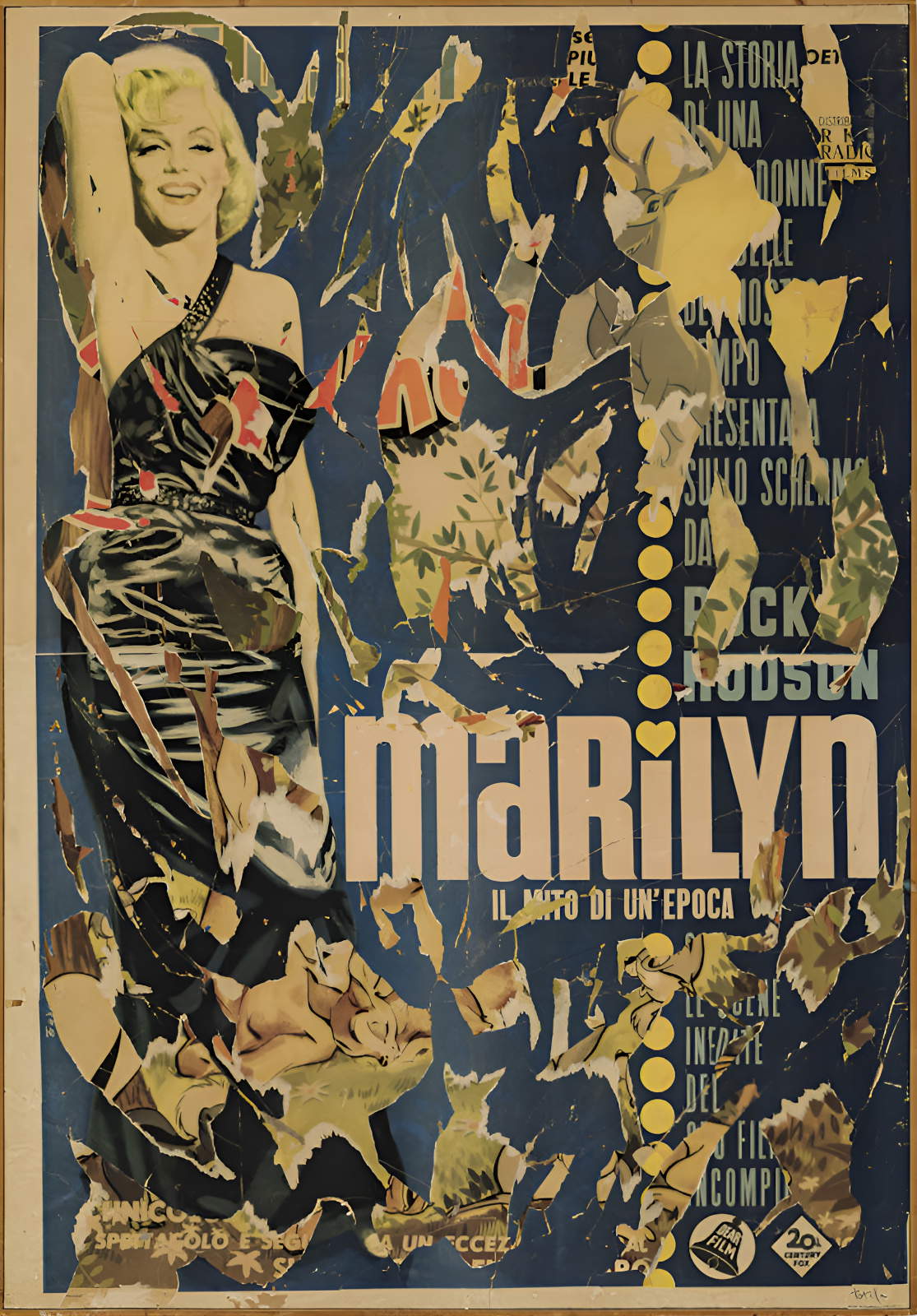 Mimmo Rotella, Marilyn (1963; Décollage auf Leinwand, 190 x 132 cm; Wien, Sammlung Heidi Horten)