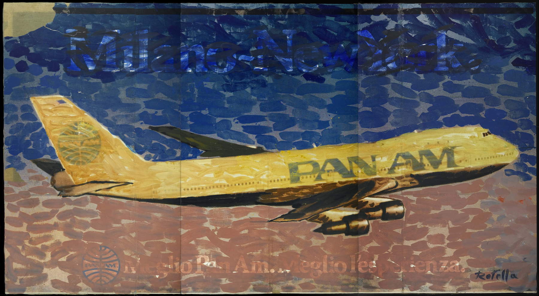 米莫·罗泰拉，《泛美》（1986年；布面覆绘，300×500厘米；米兰，私人收藏）