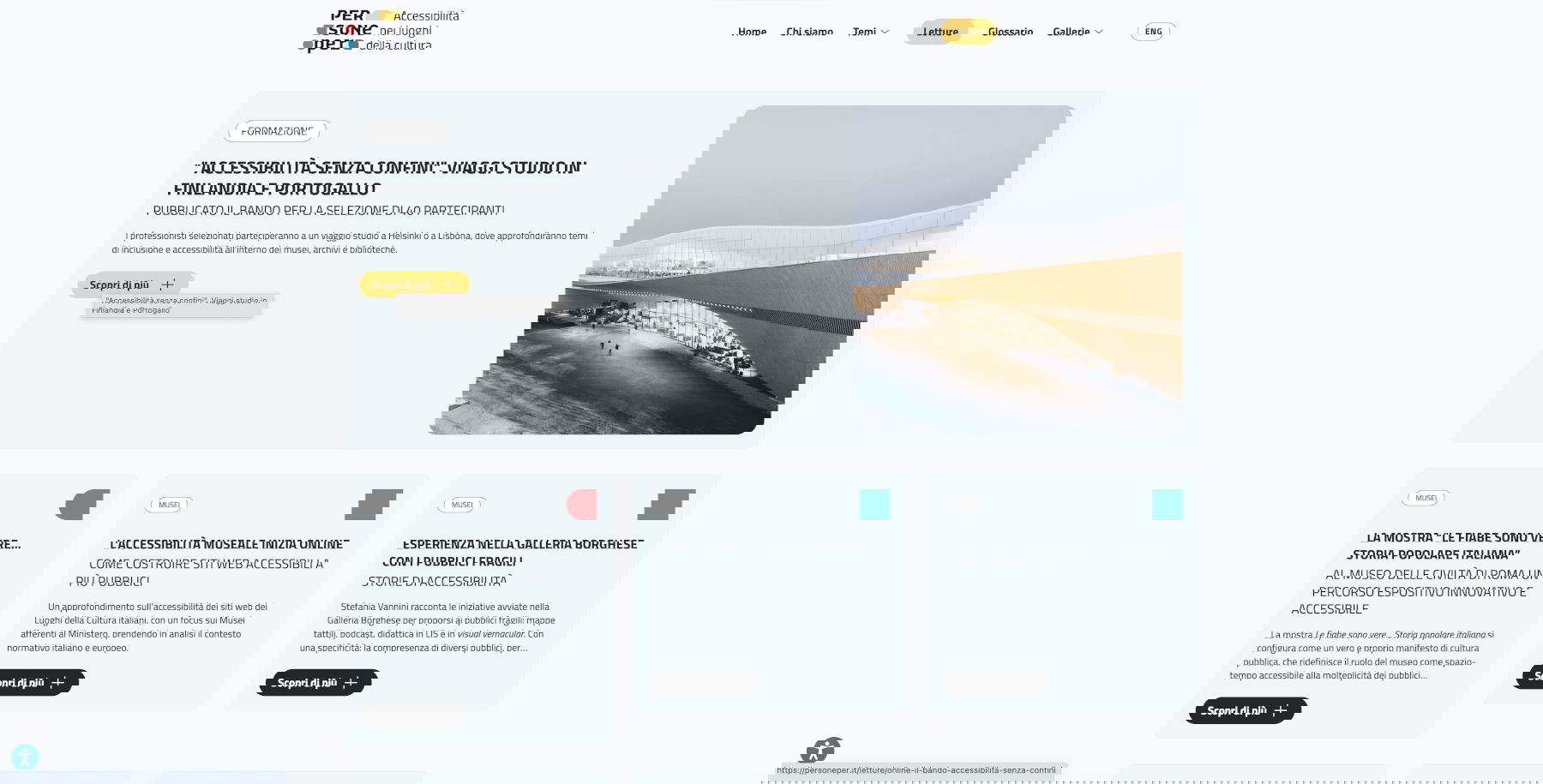 Personper.it, Bildschirm des Blogs Letture. Foto: Ministerium für Kultur
