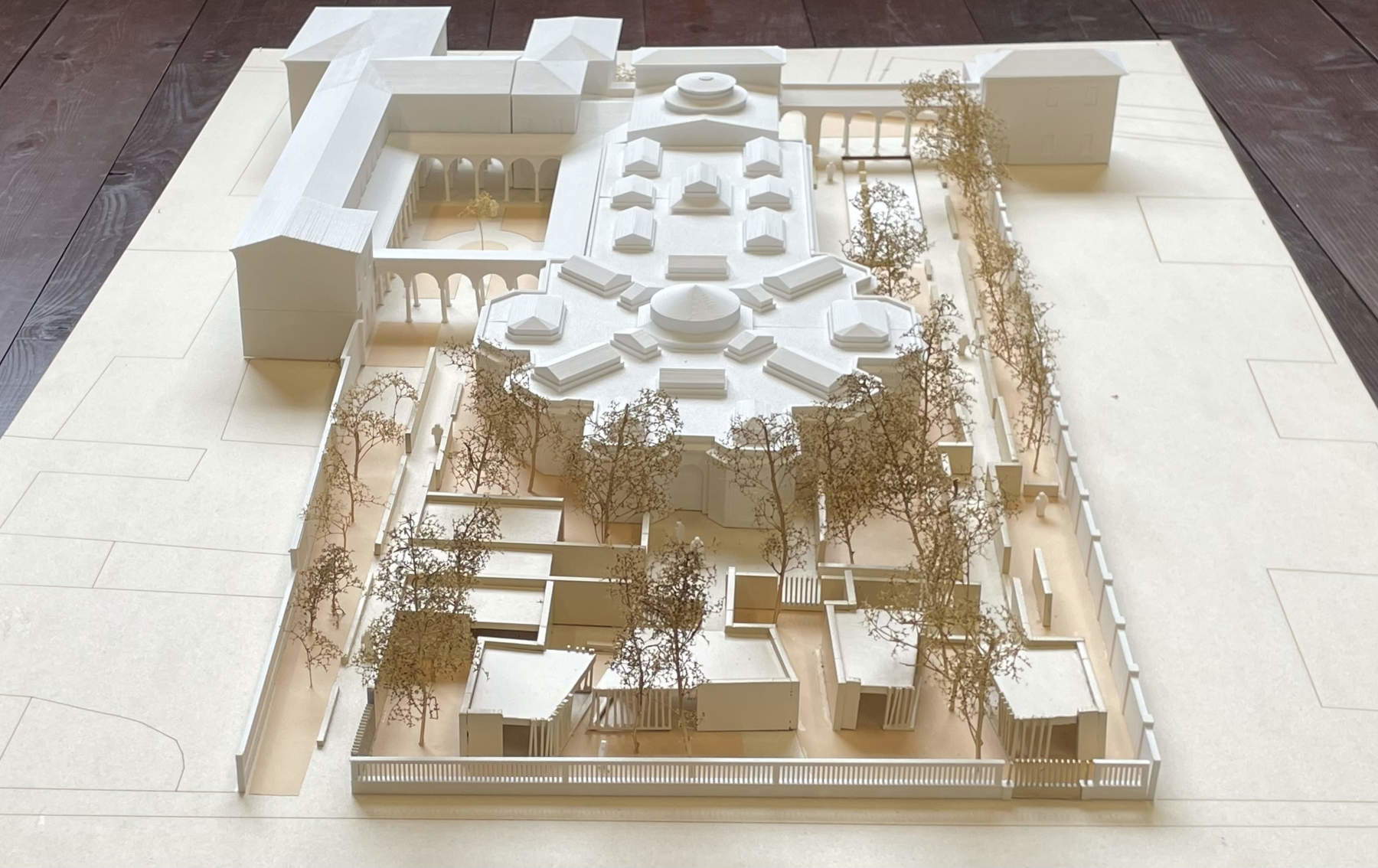 Three-dimensional model of the Ricci Oddi Modern Art Gallery, including plans for the garden