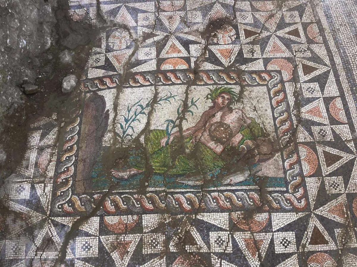 The mosaic discovered in Aspendos. Photo: Turkish Ministry of Culture