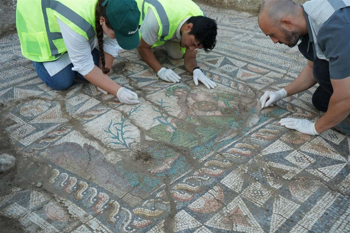 The mosaic discovered in Aspendos. Photo: Turkish Ministry of Culture