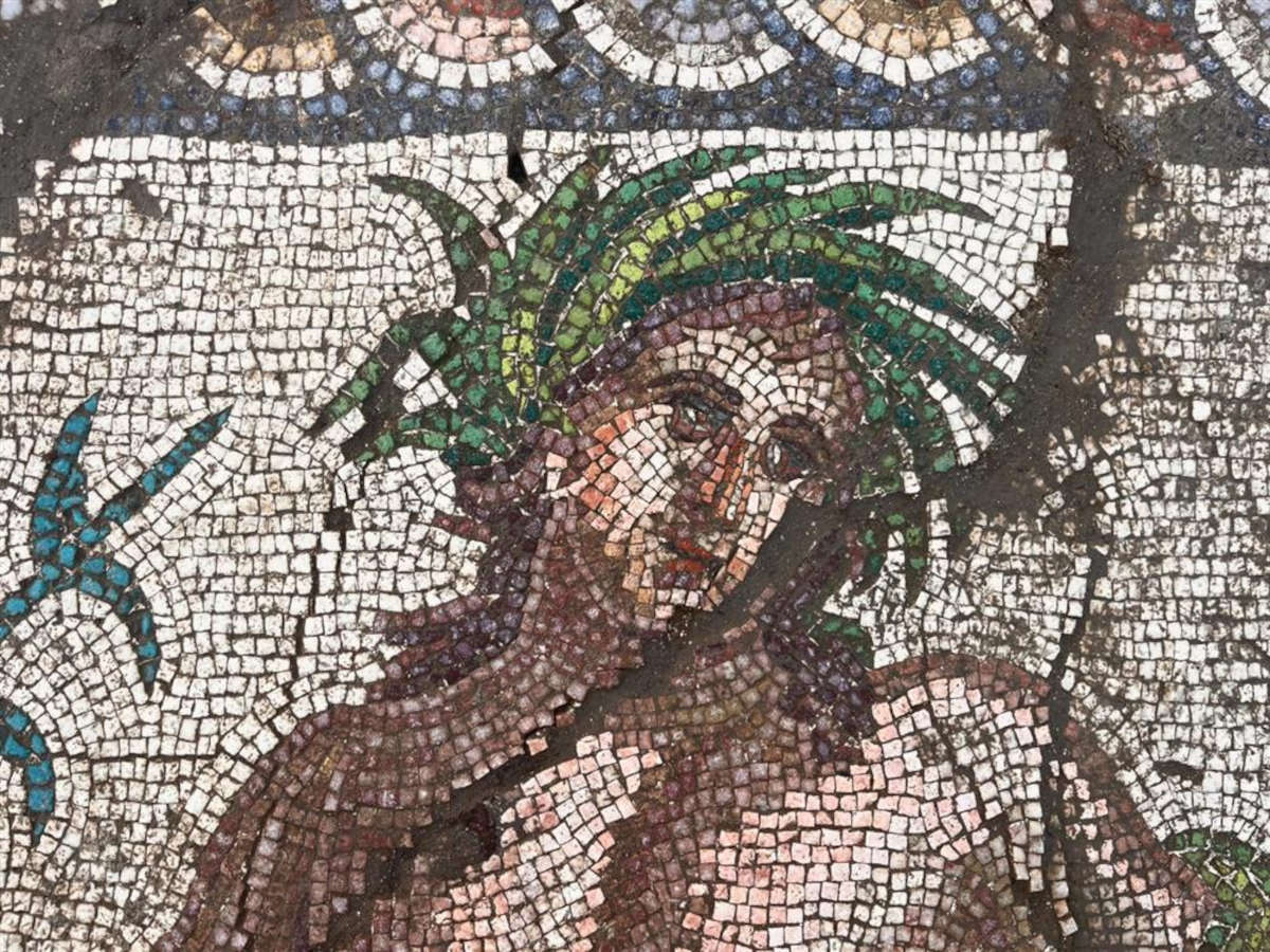 The mosaic discovered in Aspendos. Photo: Turkish Ministry of Culture