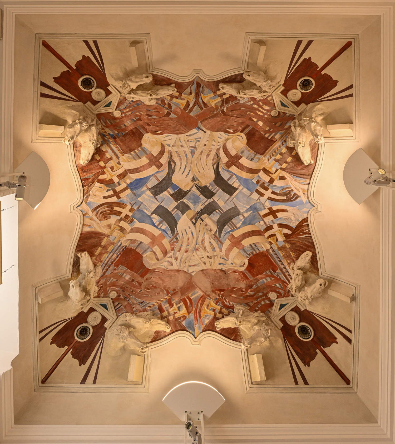 Gewölbe der Kavalleriehalle, Duilio Cambellotti (1925-26; Trockenmalerei mit Bleistiftzeichnung)