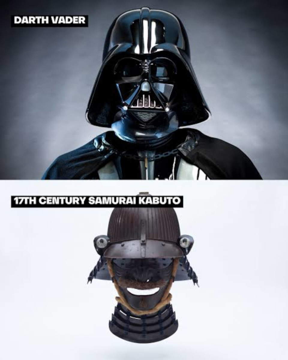 Confronto Darth Vader/Samurai Kabuto: l'elmo di Darth Vader e il tradizionale elmo samurai (kabuto) sono legati da un profondo filo rosso stilistico. Il designer Ralph McQuarrie e George Lucas si sono infatti esplicitamente ispirati ai kabuto dei samurai per creare l'antagonista pi&ugrave; famoso della storia del cinema