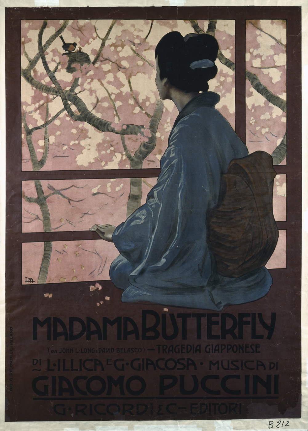 Leopoldo Metlicovitz, Madama Butterfly (1904; carta / cromolitografia, 144,5 x 103,9 cm; Milano, Civiche Raccolte Bertarelli)