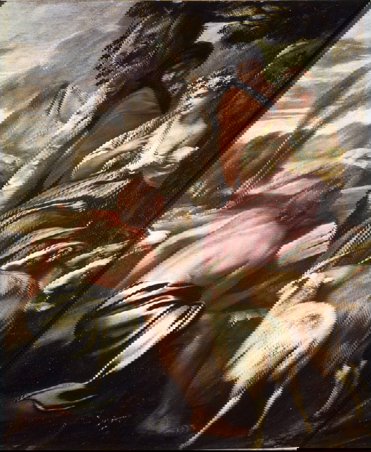 Benedetto Castiglione, bekannt als Il Grechetto, Jakob trifft Rahel am Brunnen (um 1630; Öl auf Leinwand, 186,5 x 160,6 cm; Genua, Sammlung BPER)