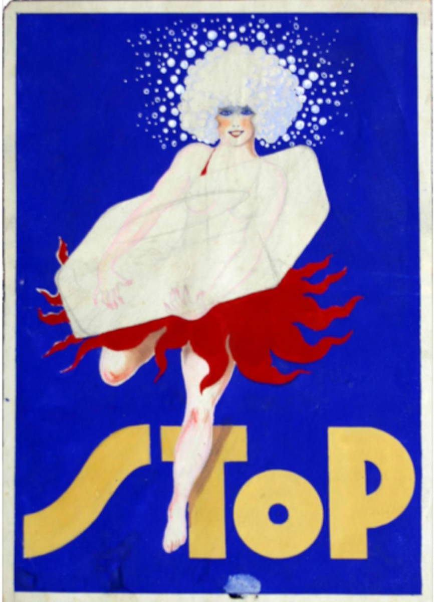 Stop (o. J.; Tempera auf Papier, 32 x 21,5 cm; Bologna, Museo DEISA Ebano)