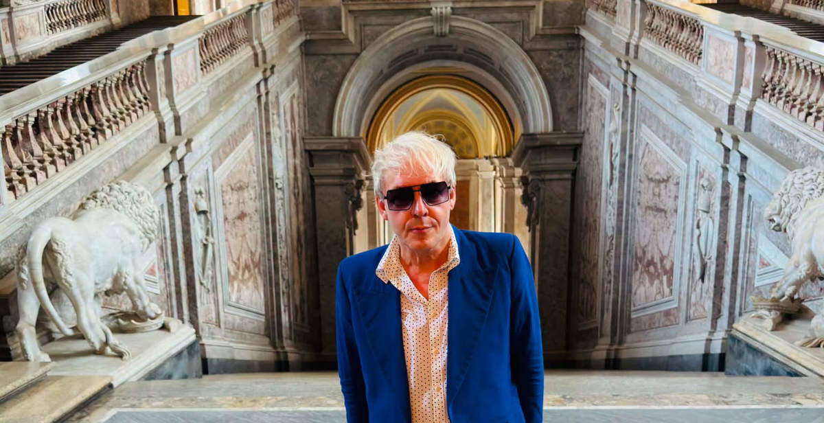 Duran Duran's keyboardist visits the Royal Palace of Caserta before the concert
