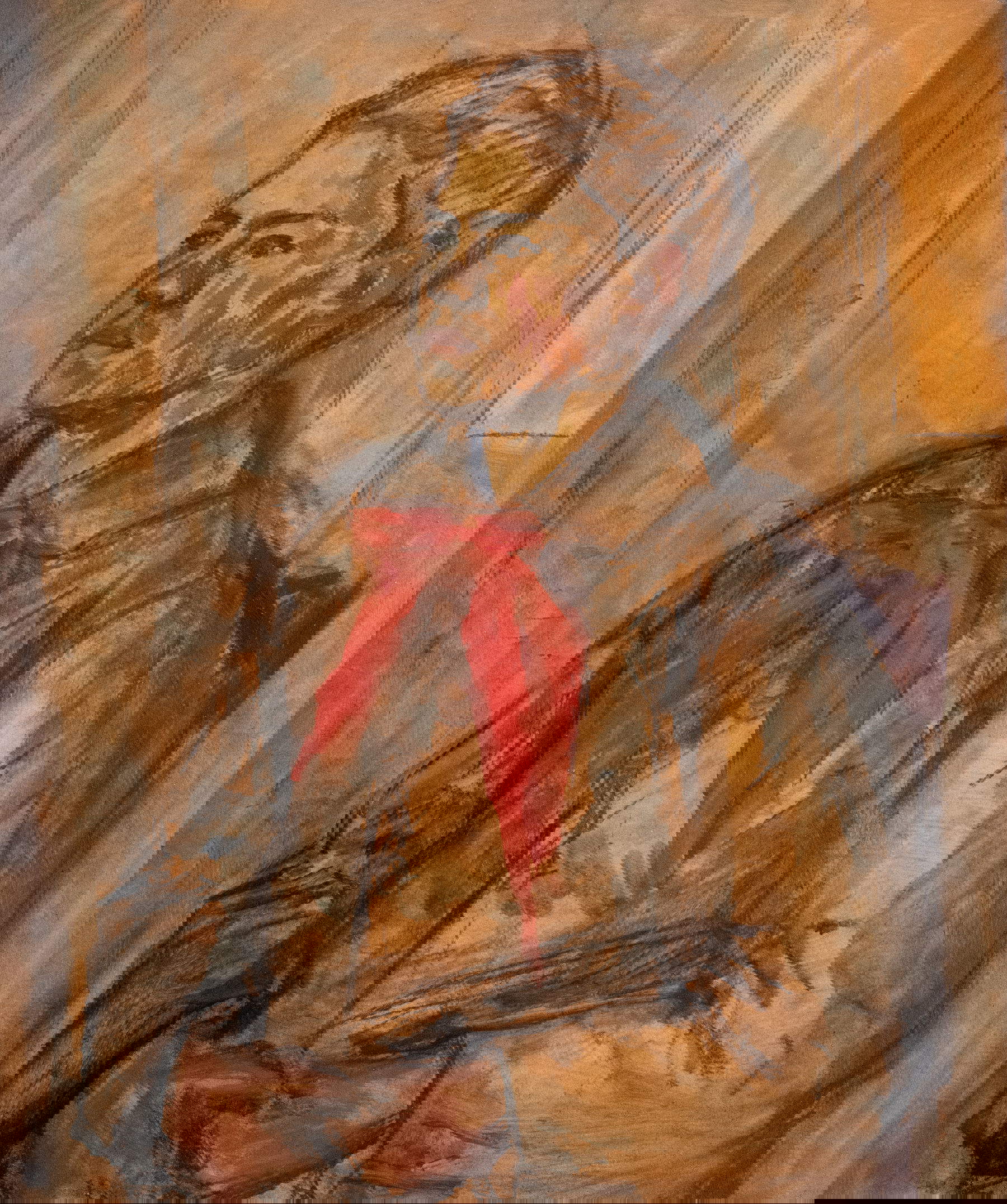 Nino Springolo, Proud Boy with Red Tie (1921; oil on cardboard, 59 &times; 49.5 cm; Private Collection)